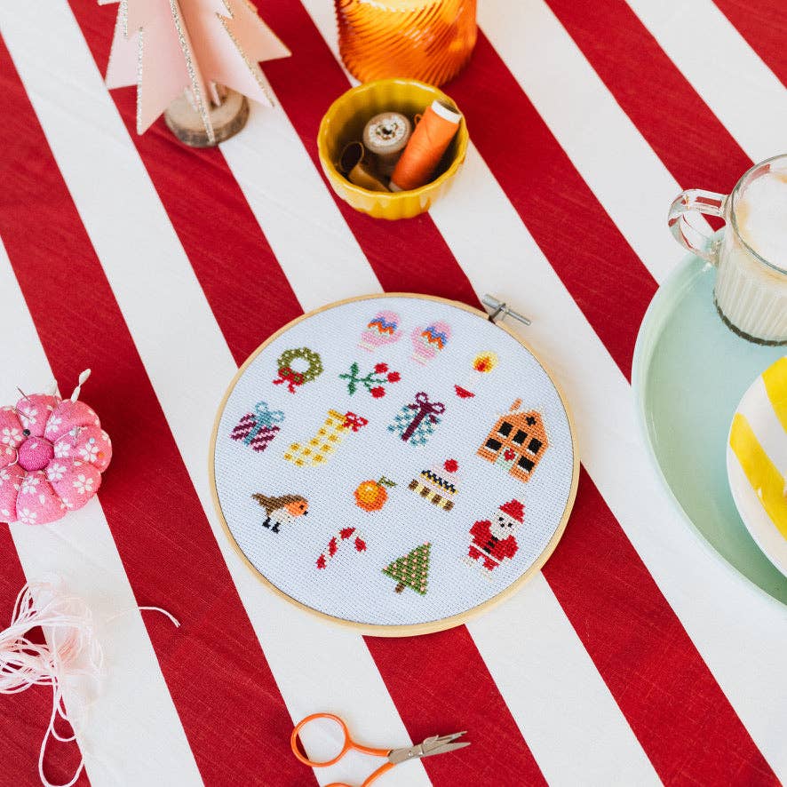 Colourful Beginner Christmas Cross Stitch Kit