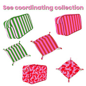 Pink + Green Stripe Snap Trinket Tray