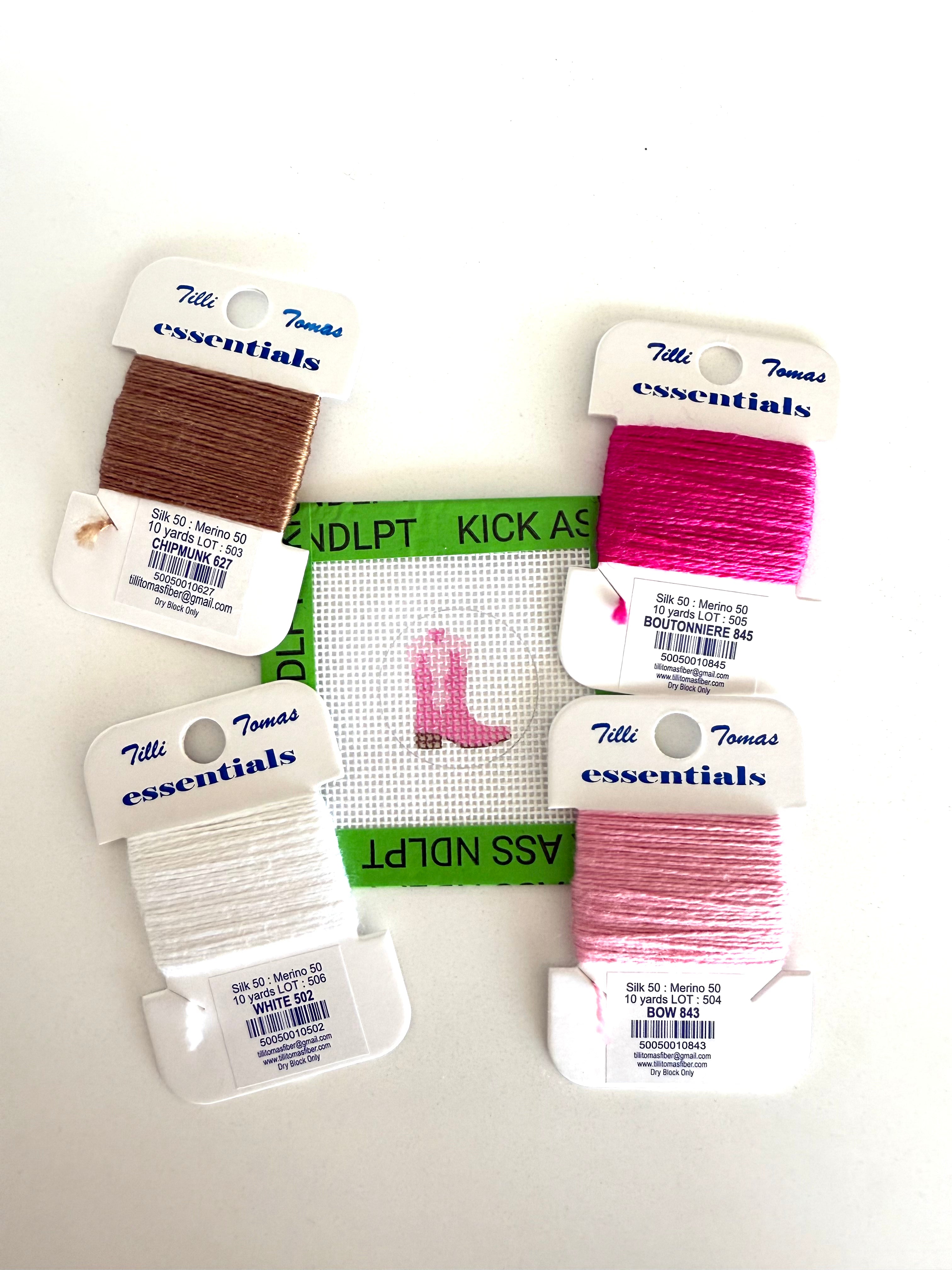 Mini Pink Cowboy Boot Canvas (KITTED)