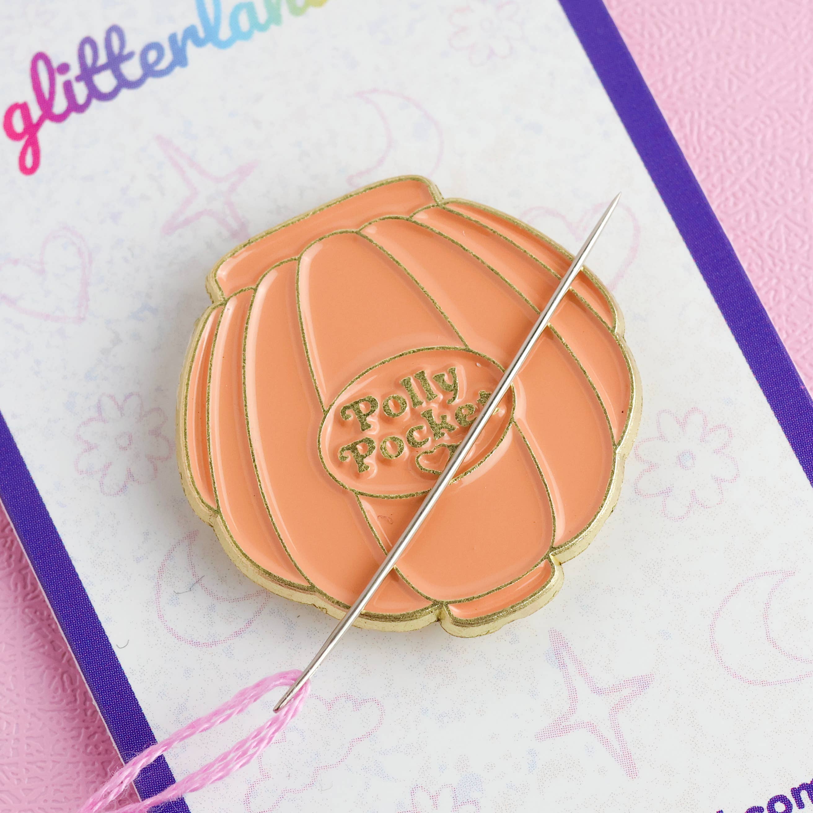 Orange Shell Polly Pocket Needle Minder