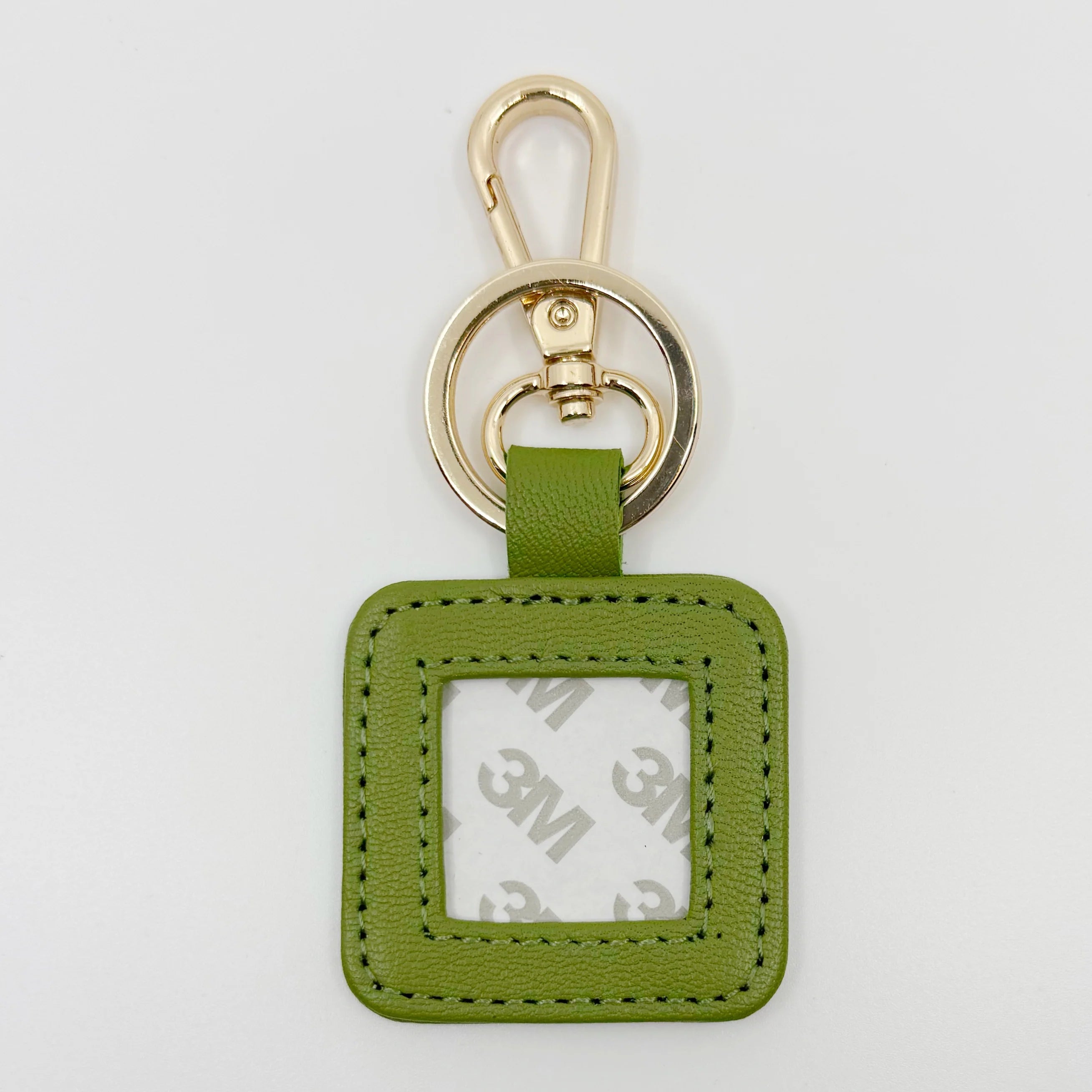 Olive Square Leather Key Fob