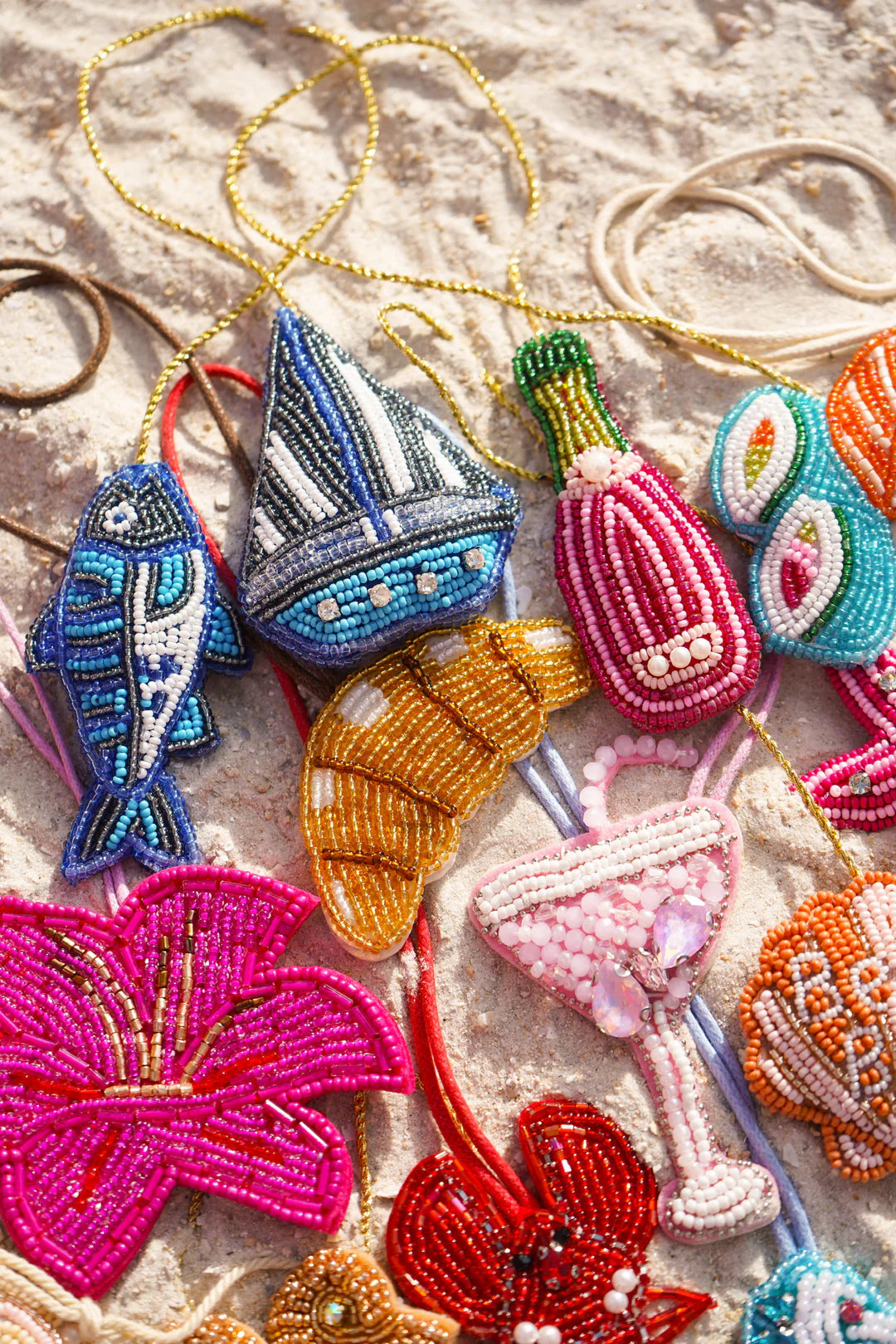 Croissaint Beaded Bag Charm