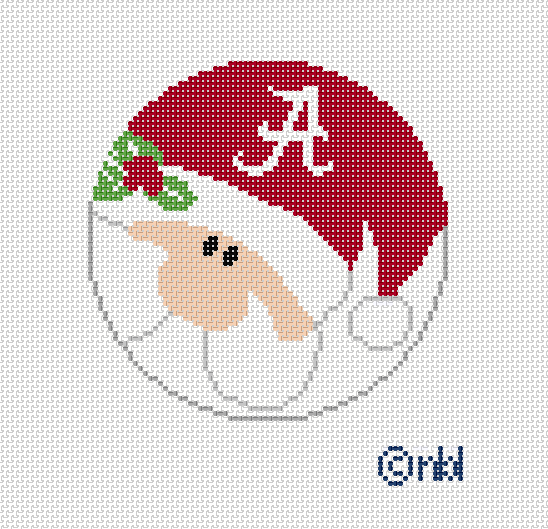 Alabama Santa Round Canvas