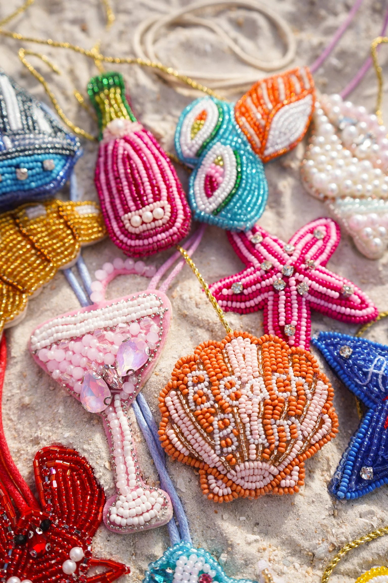 Pink Martini Beaded Bag Charm