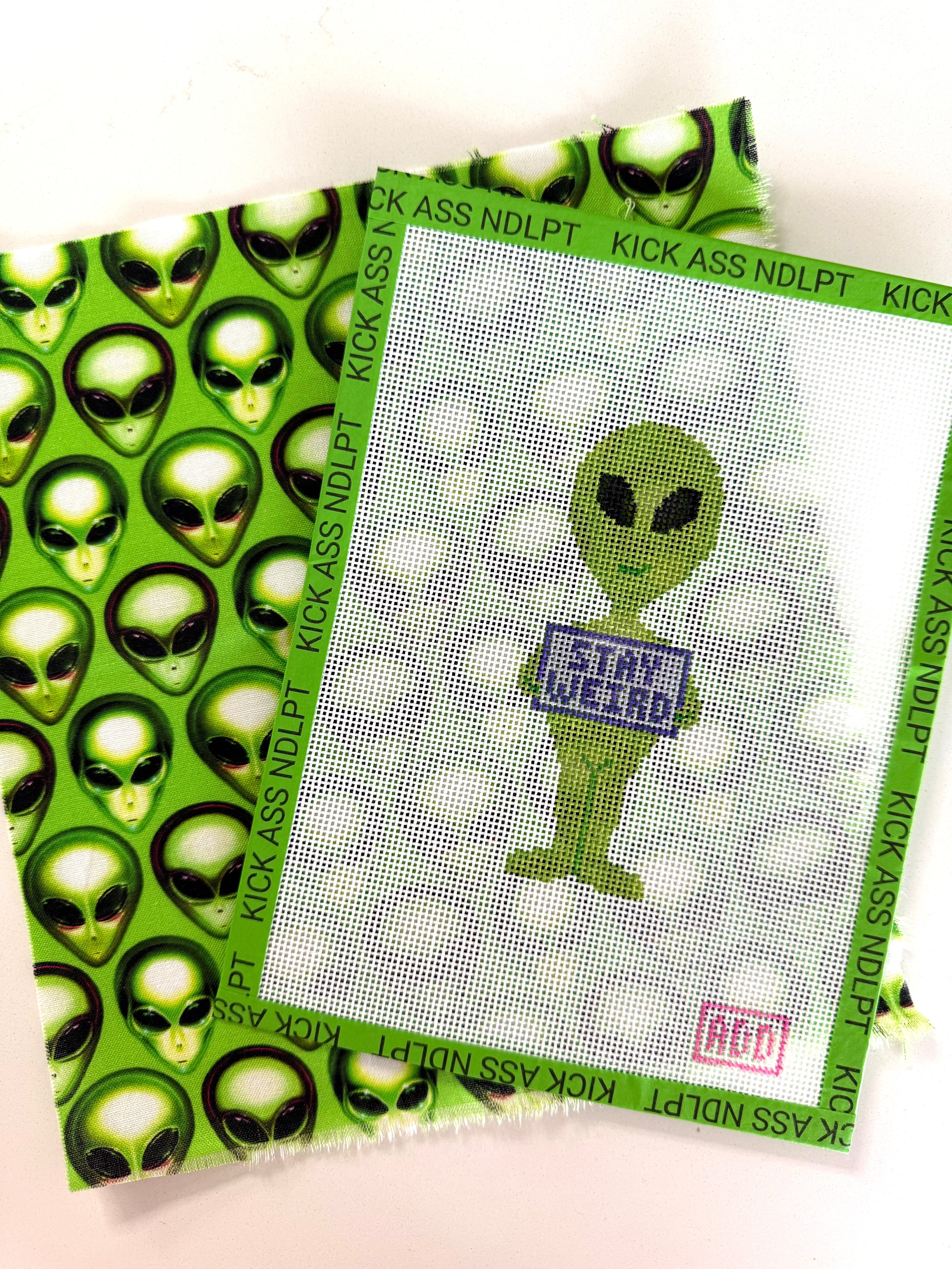 Stay Weird Alien Canvas w/ Backing Fabric