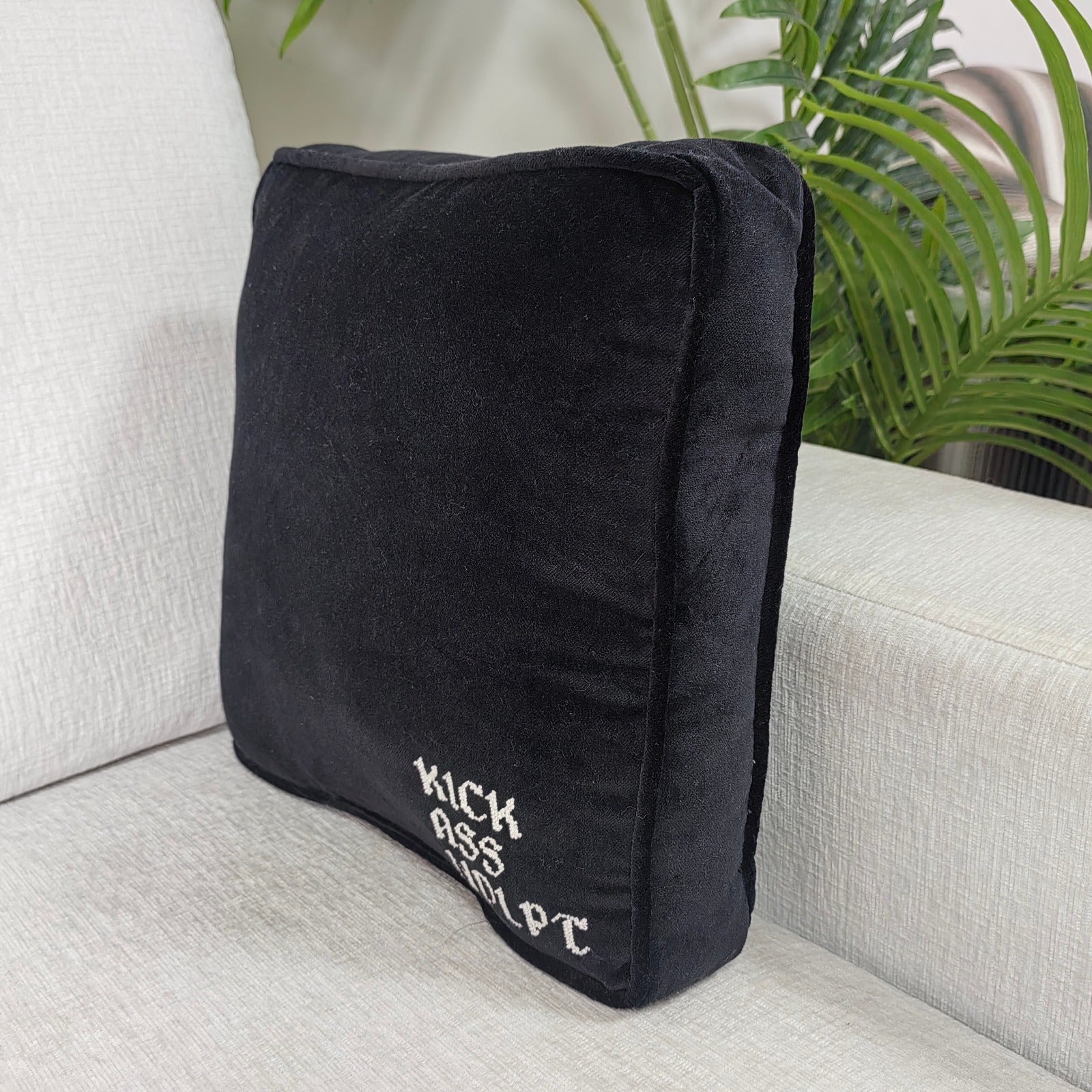 *PREORDER* Self Finishing Black Velvet Pillow