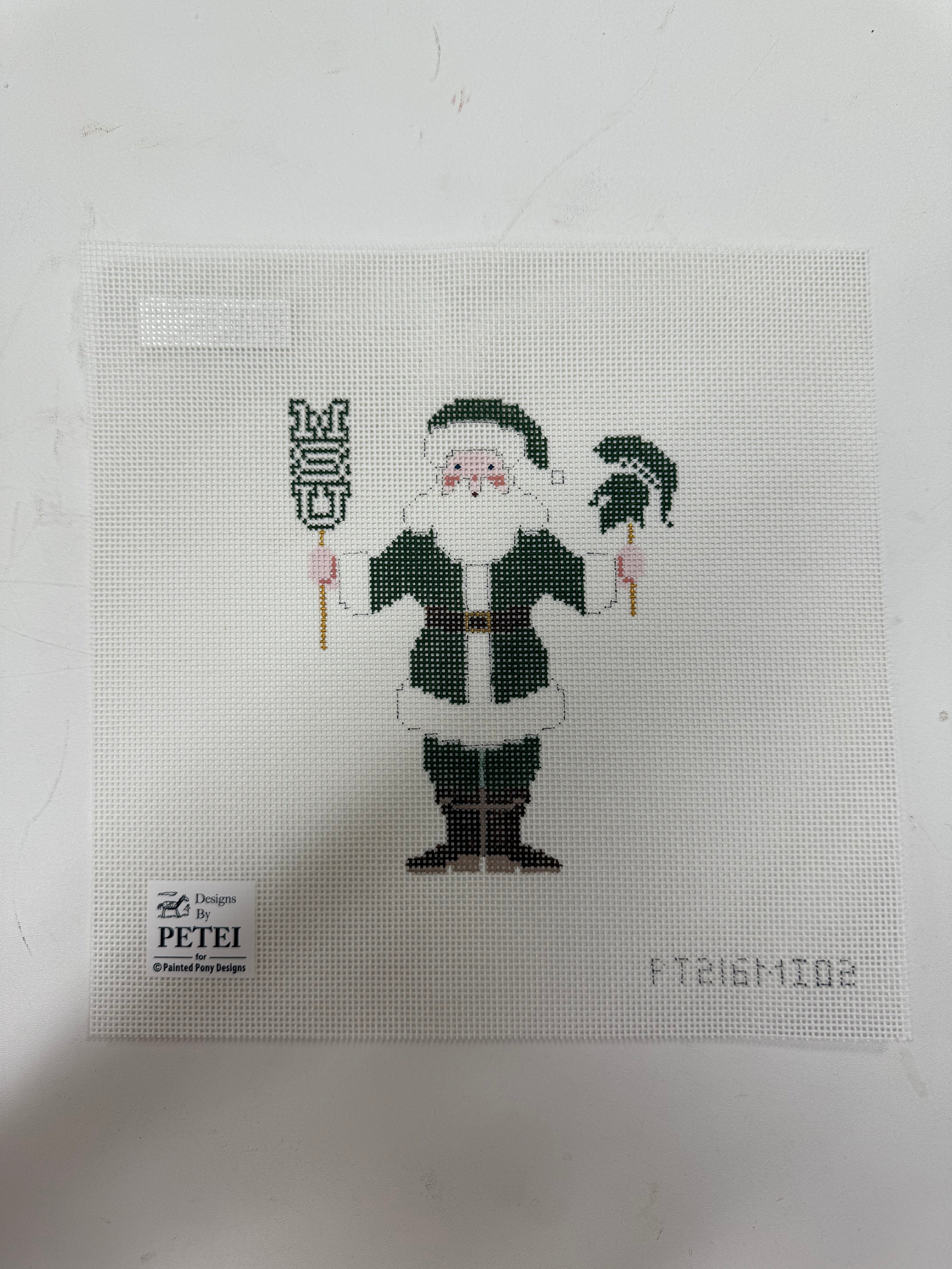 Michigan State Santa Canvas