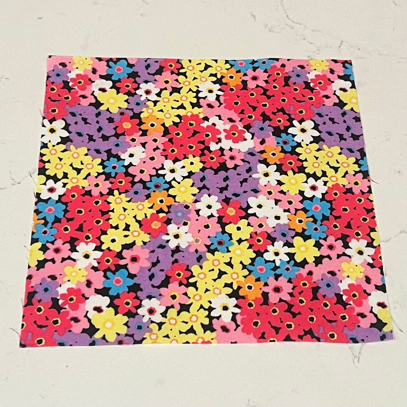 Bright Floral Print 01 8x8” Fabric Square