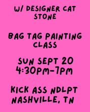 09/20 4:30pm BAG TAG Needlepoint Canvas PAINTING Class NASHVILLE, TN