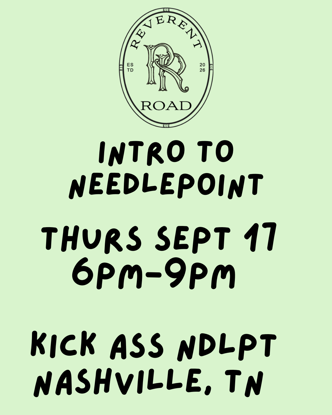09/17 6pm Needlepoint 101 Class NASHVILLE, TN