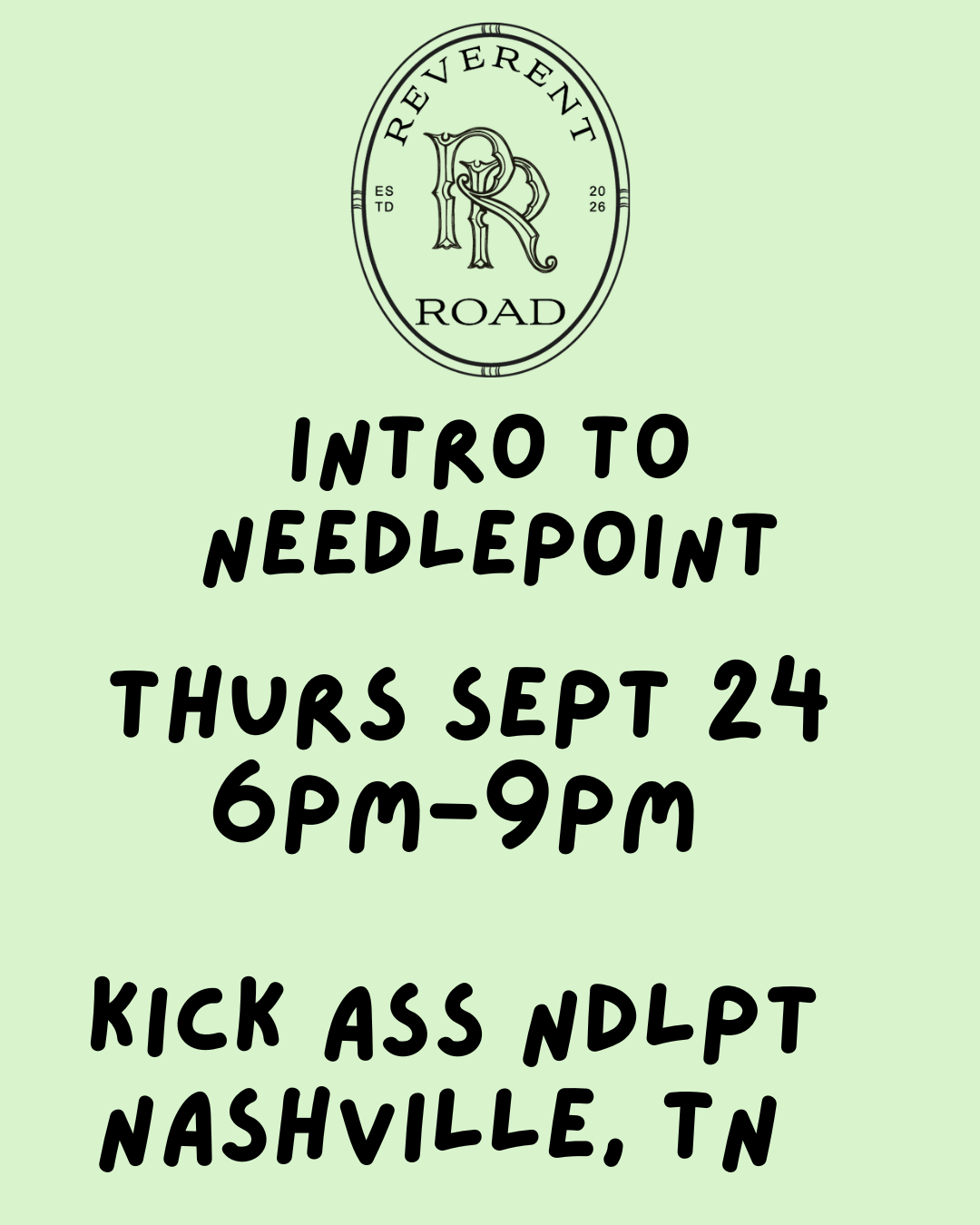 09/24 6pm Needlepoint 101 Class NASHVILLE, TN