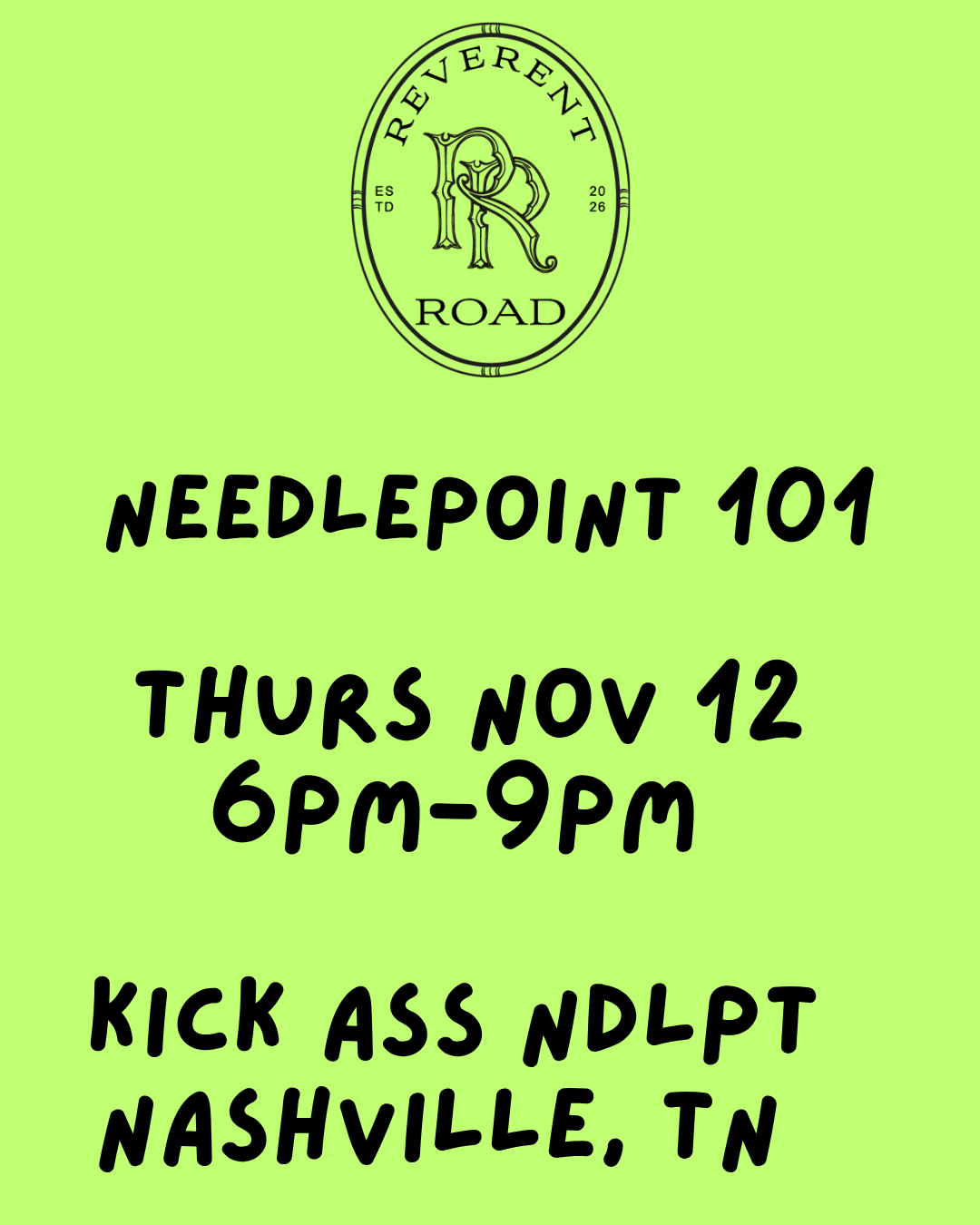 11/12 6pm Needlepoint 101 Class NASHVILLE, TN