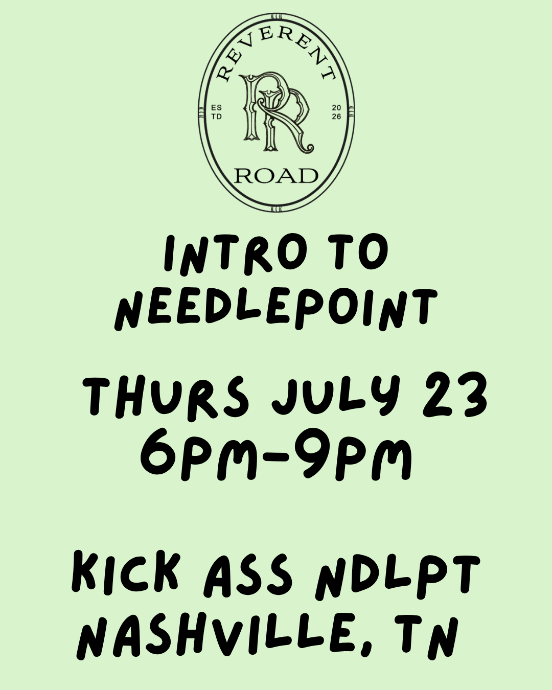 07/23 6pm Needlepoint 101 Class NASHVILLE, TN