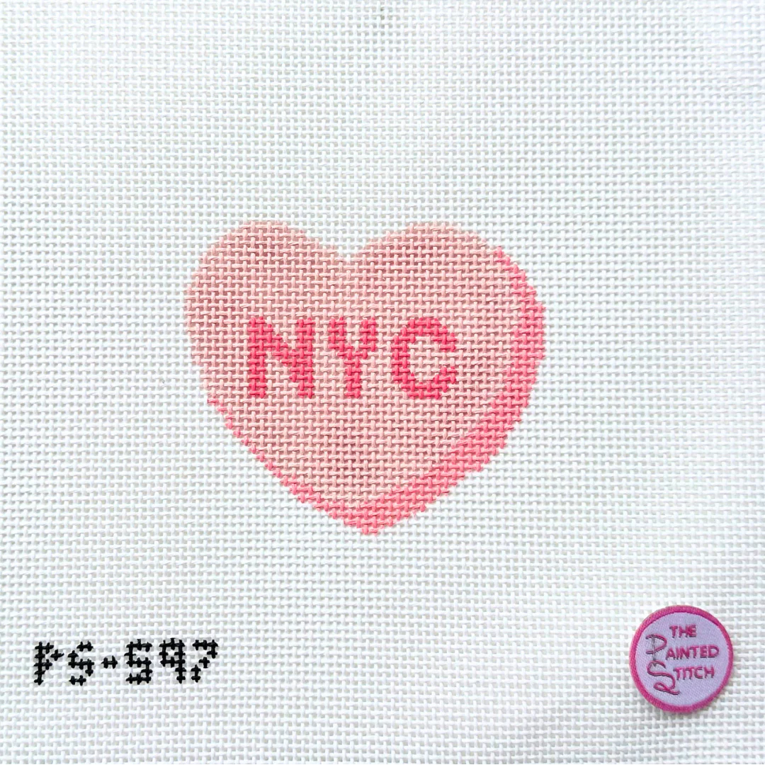 Pink NYC Conversation Heart Canvas