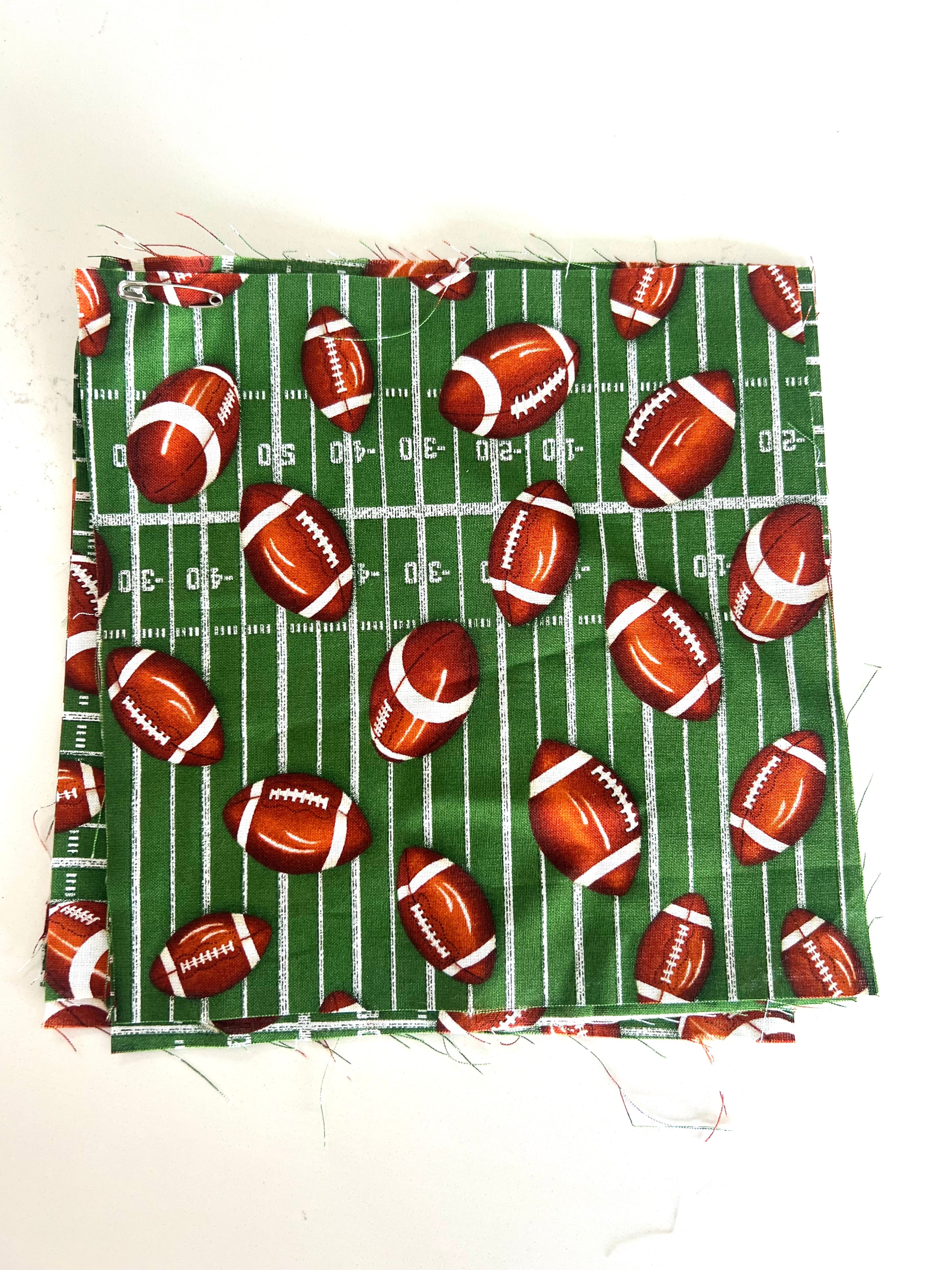 Touch Down Football Print 8x8" Fabric Swatch