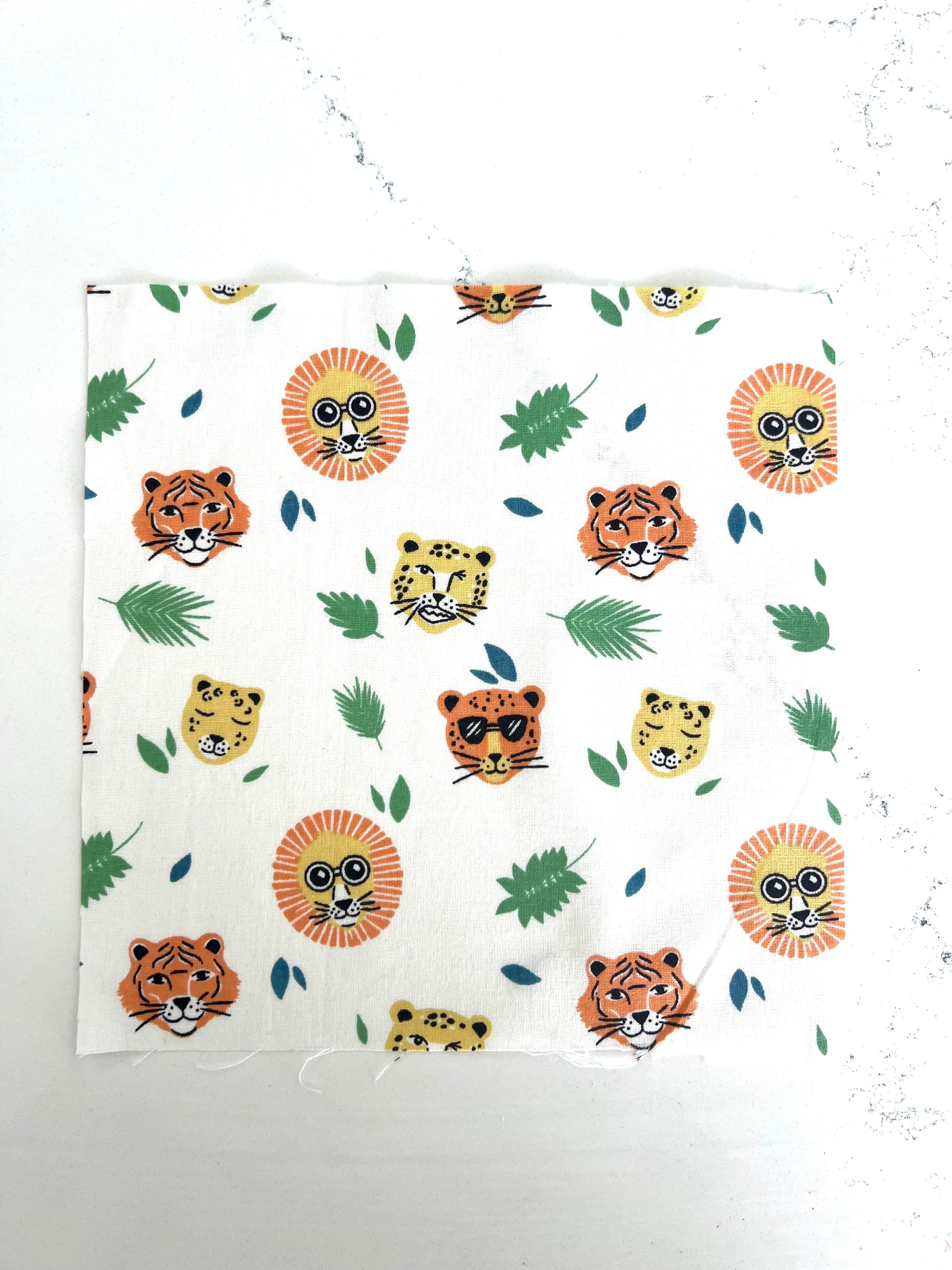 Lions + Tigers Print 8x8 Fabric Square