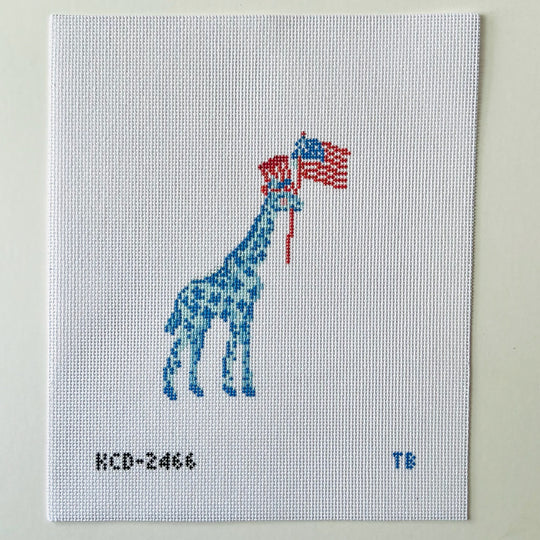Patriotic Giraffe Canvas