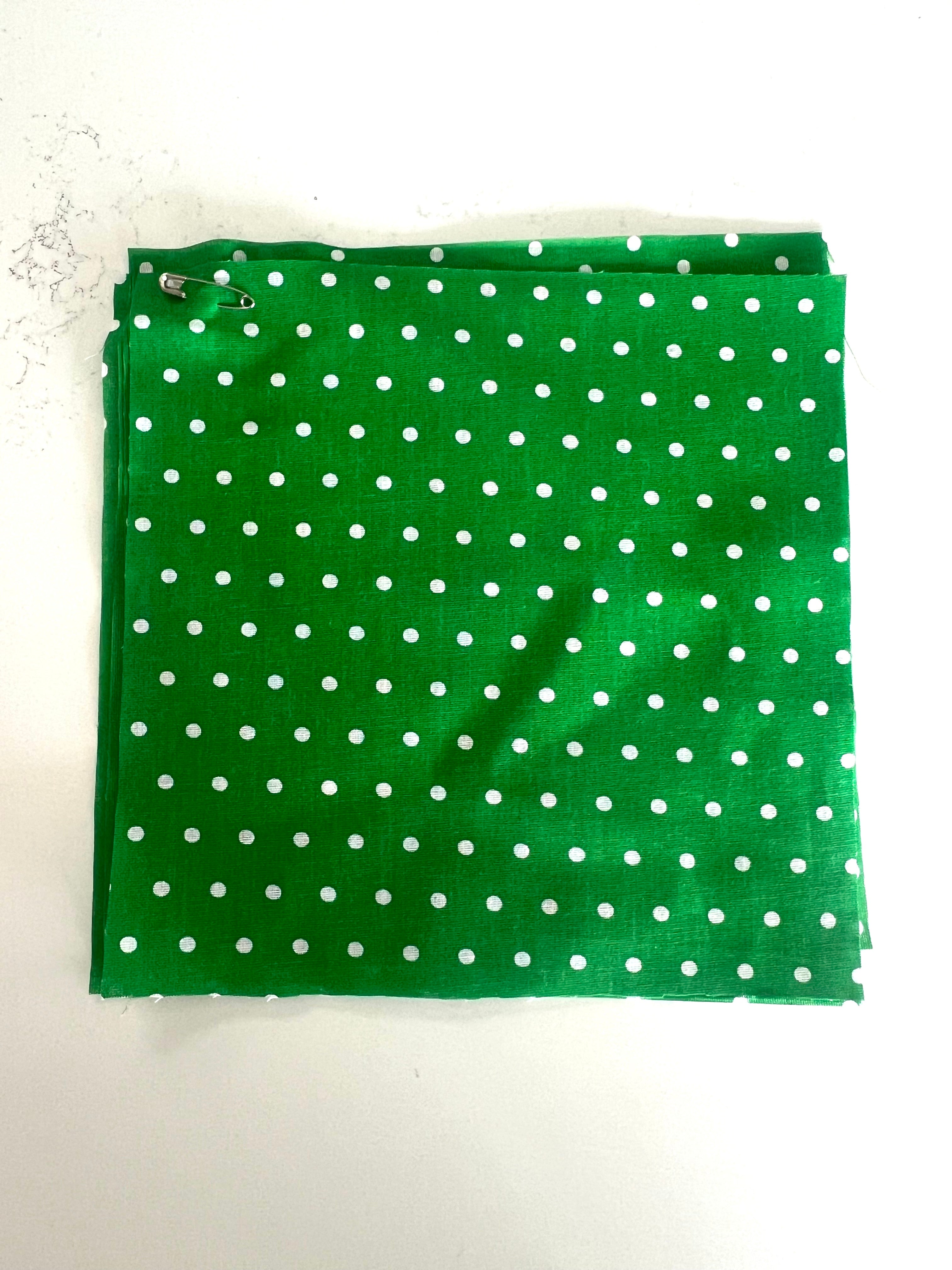 Green Polka Dot Print 8x8" Fabric Swatch