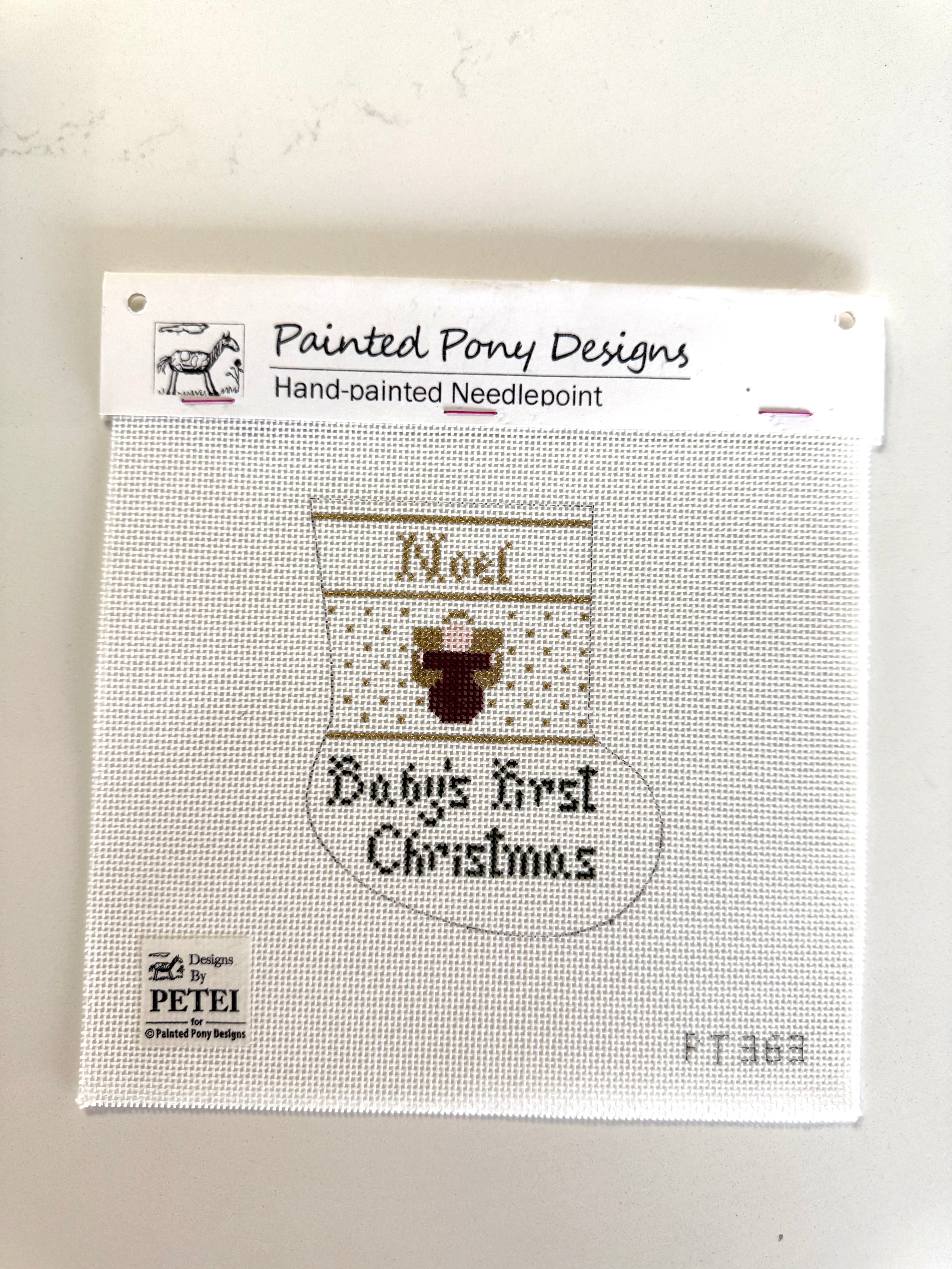 Mini-Soc Ornament: Baby's First Christmas Canvas