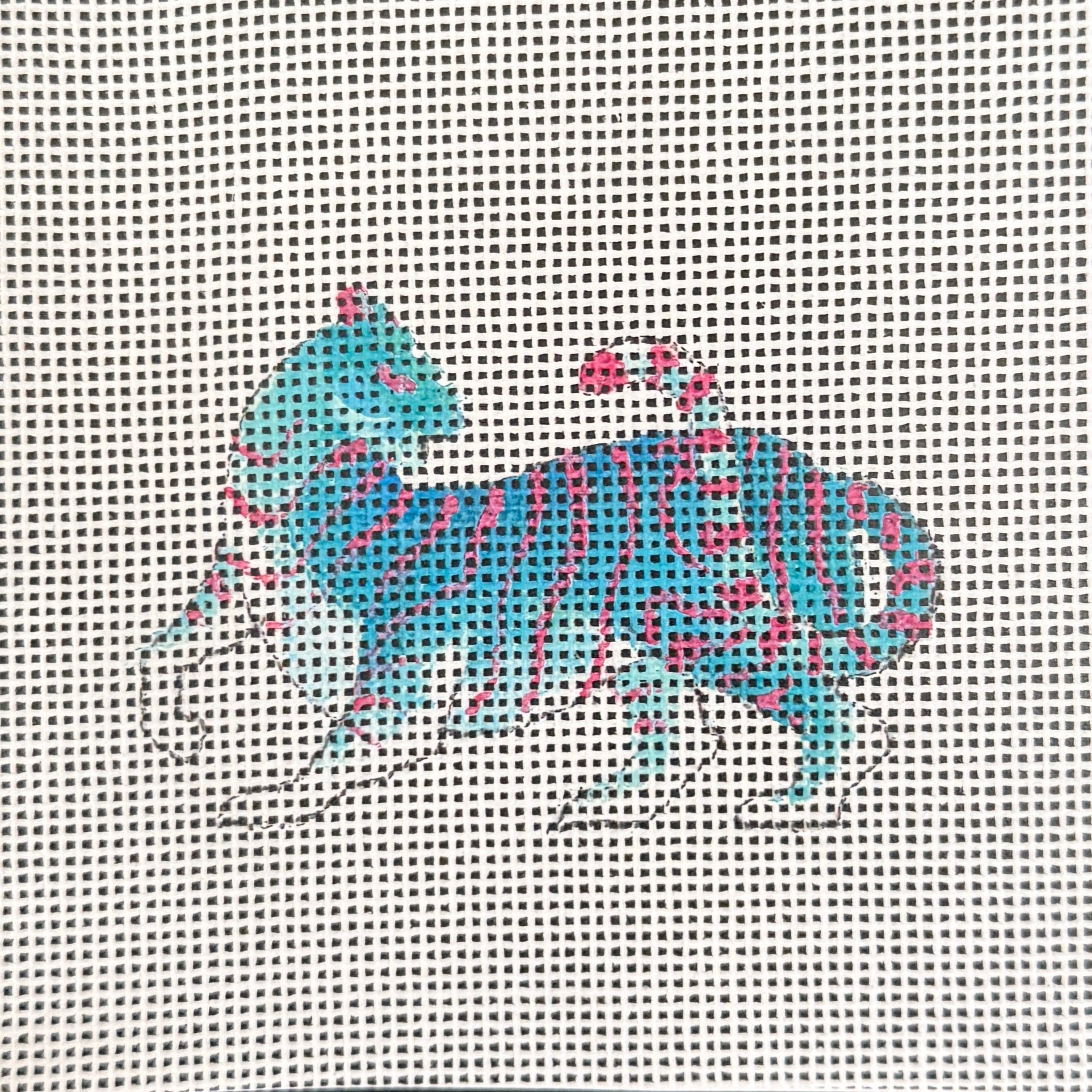 Pink Blue Tiger Canvas
