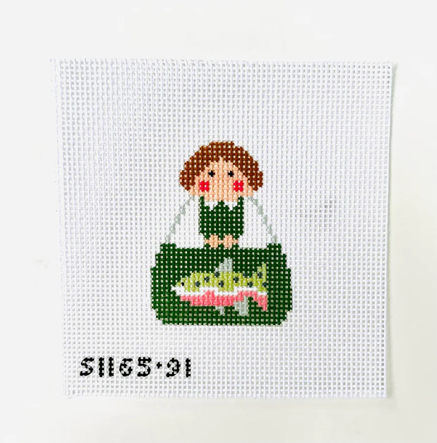 Fishing Stitch It Angel Canvas