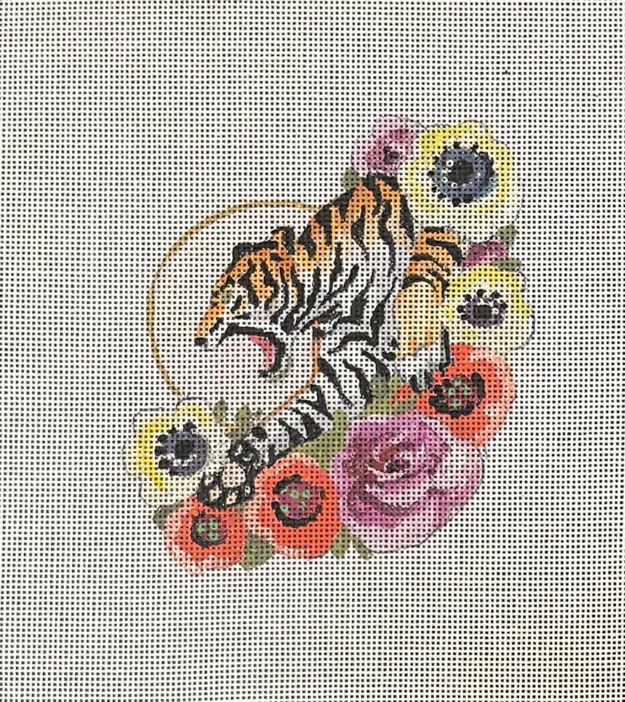 Floral Tiger Patch Canvas