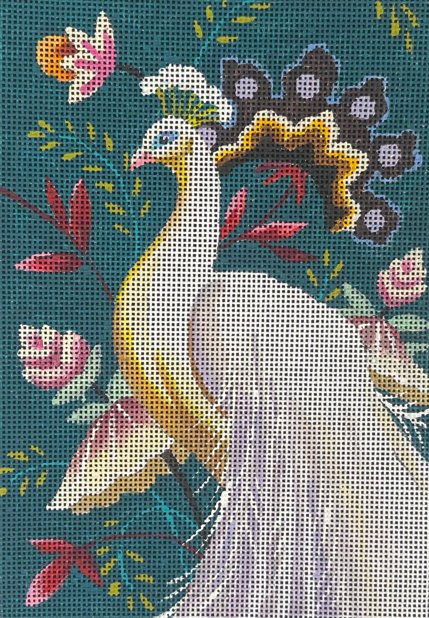 White Peacock Canvas