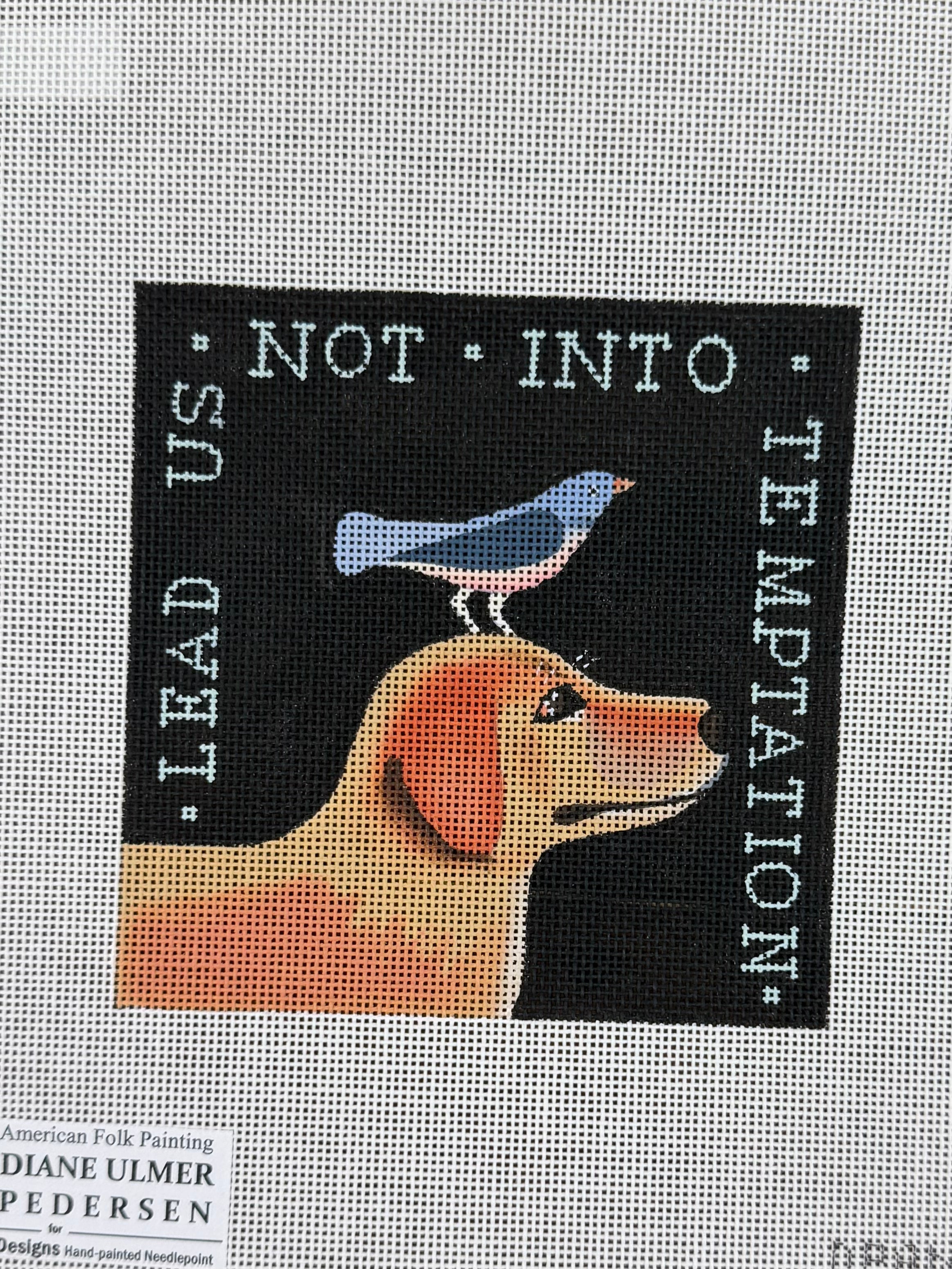 Lead Us Not Into Temptation Dog Canvas