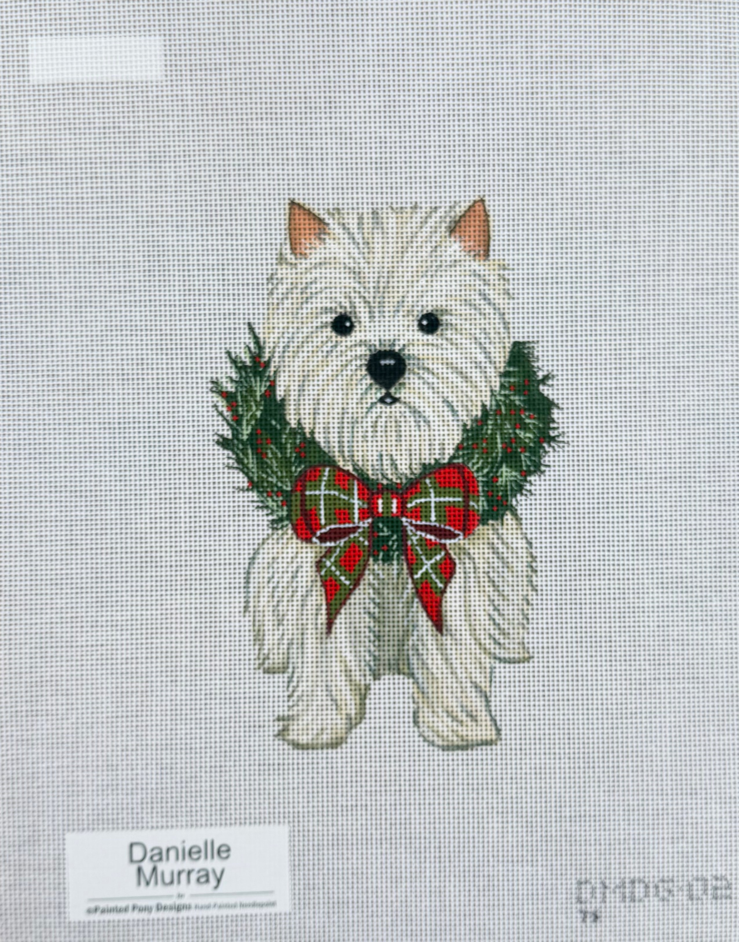 West Highland White Terrier Christmas Pup Canvas