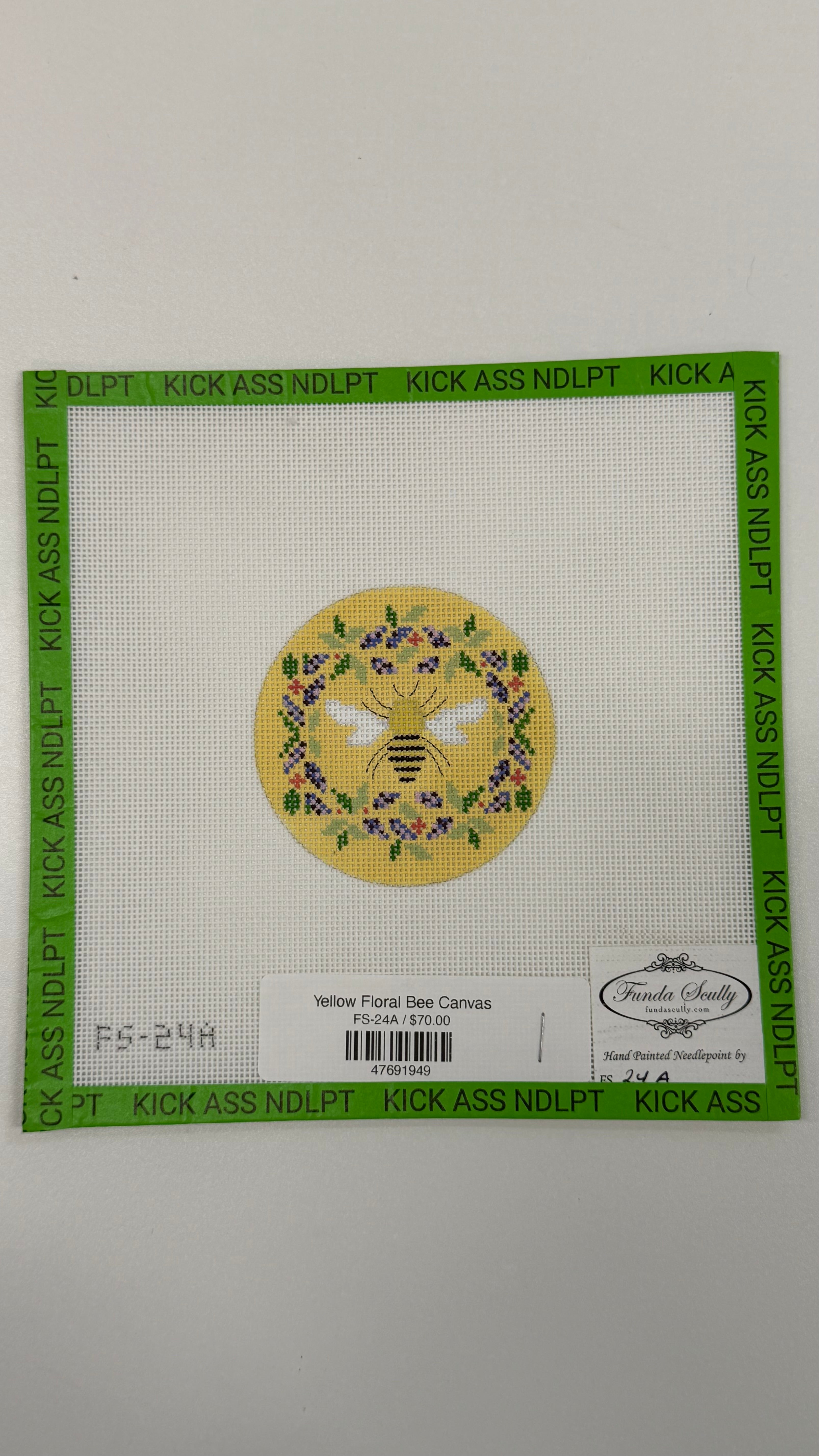 Yellow Floral Bee Canvas