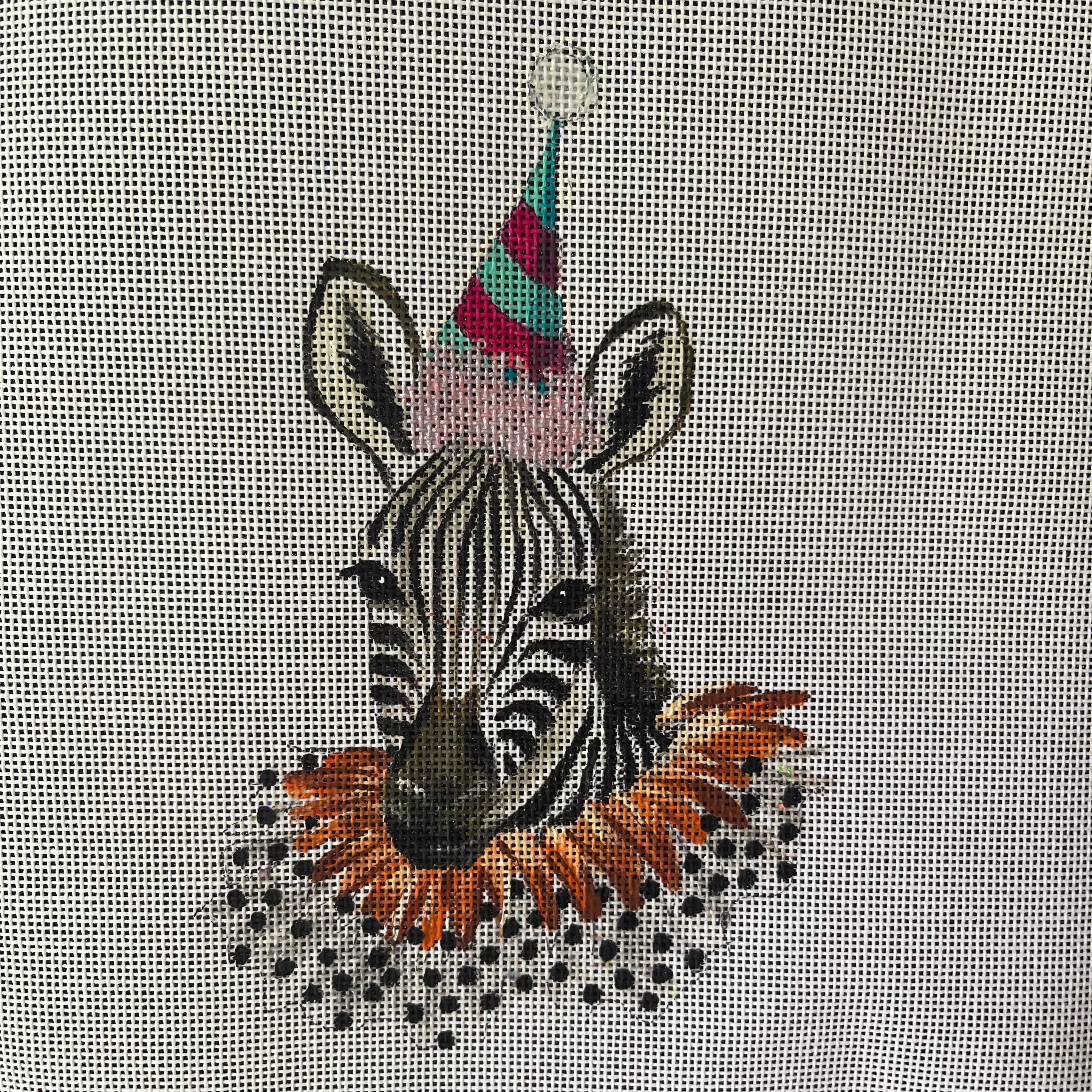 Zebra Party Hat Canvas