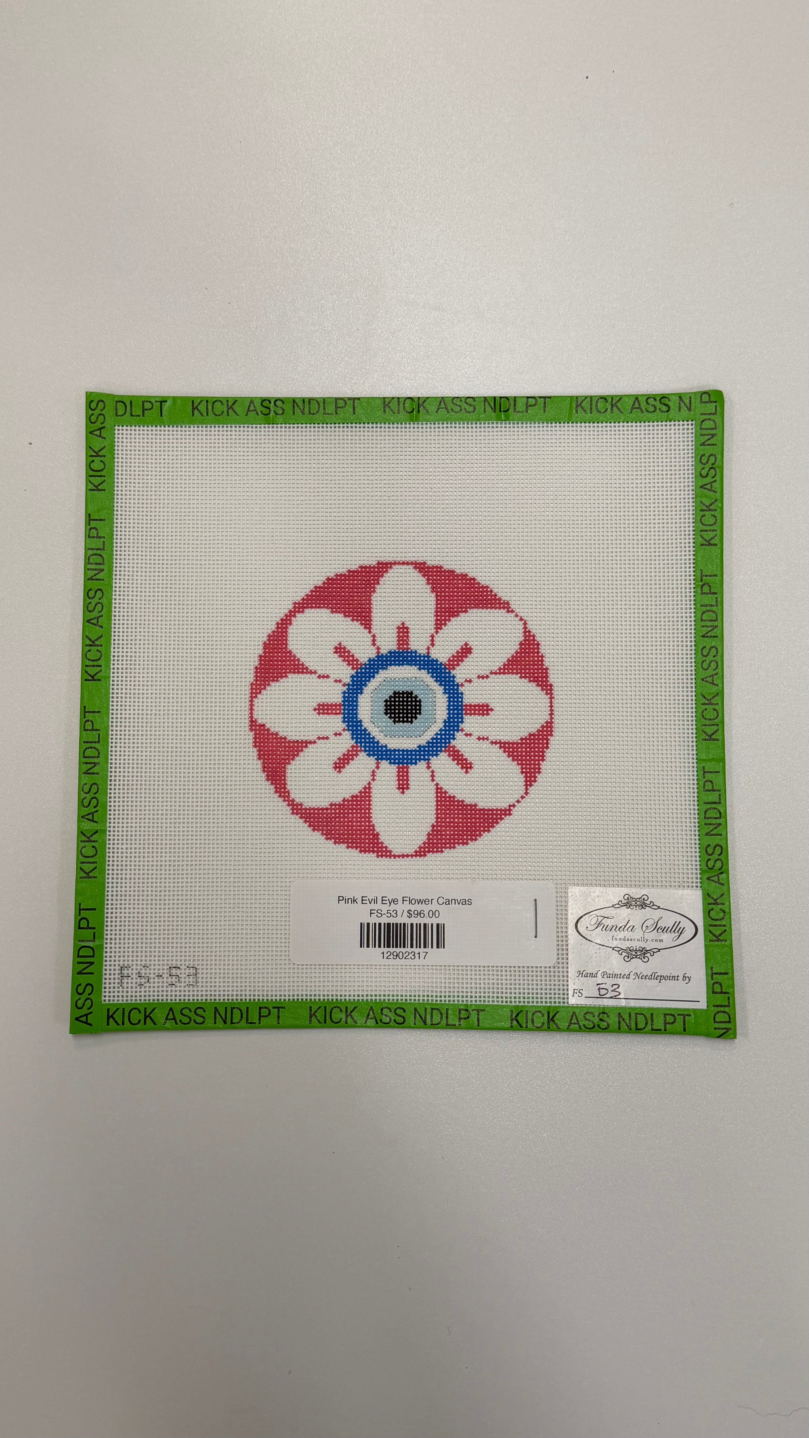 Pink Evil Eye Flower Canvas