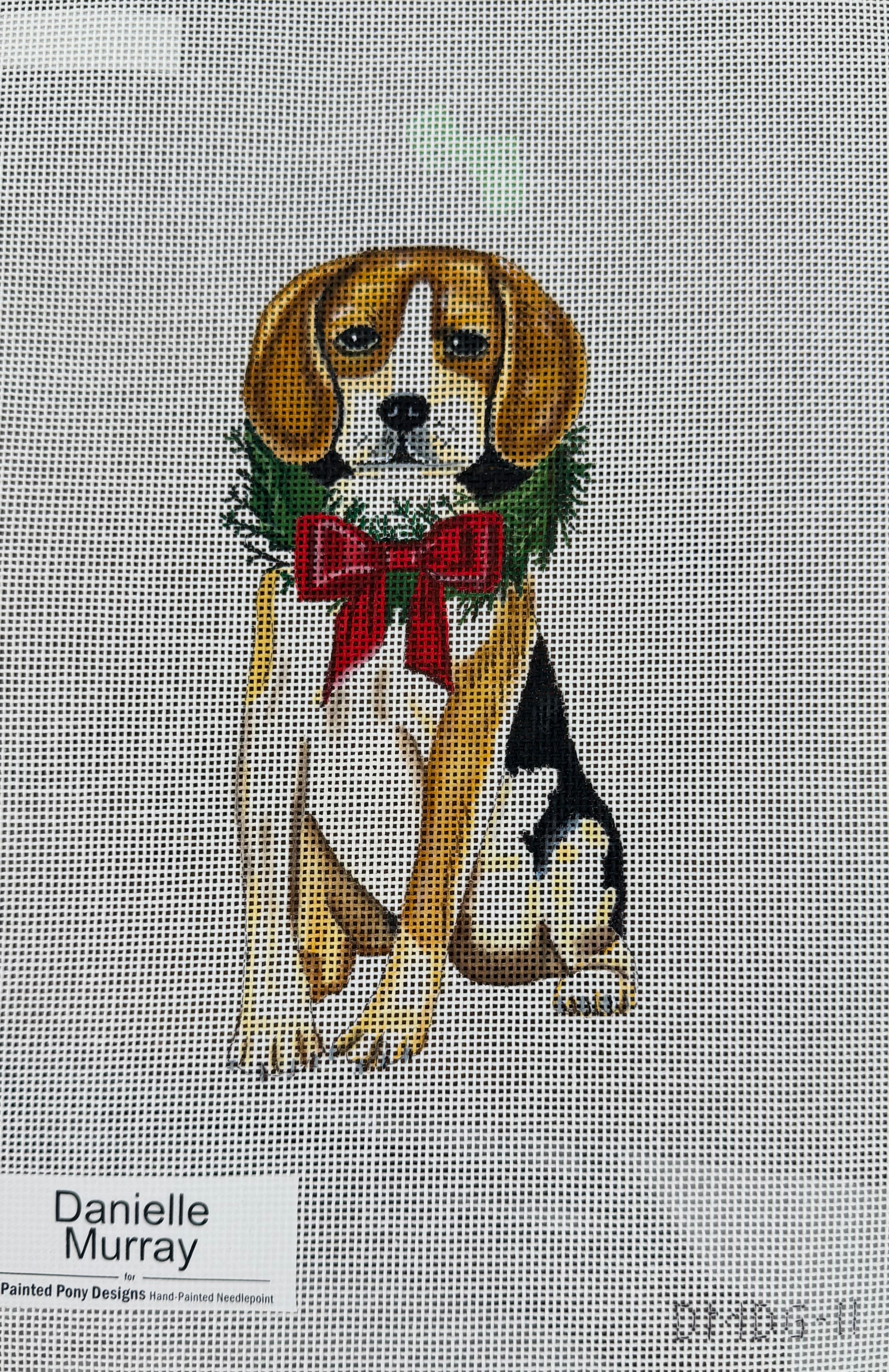 Holiday Beagle Pup Canvas