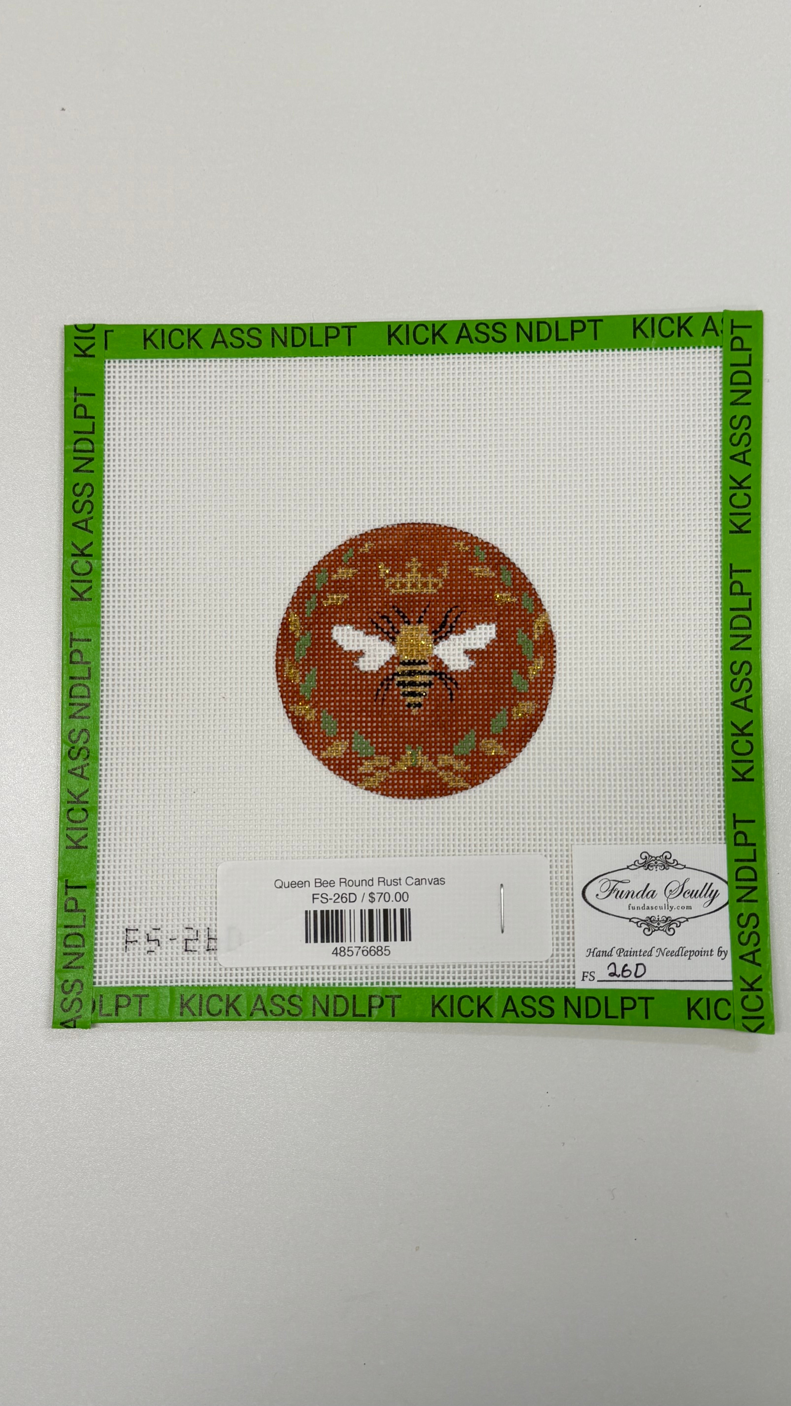 Queen Bee Round Rust Canvas