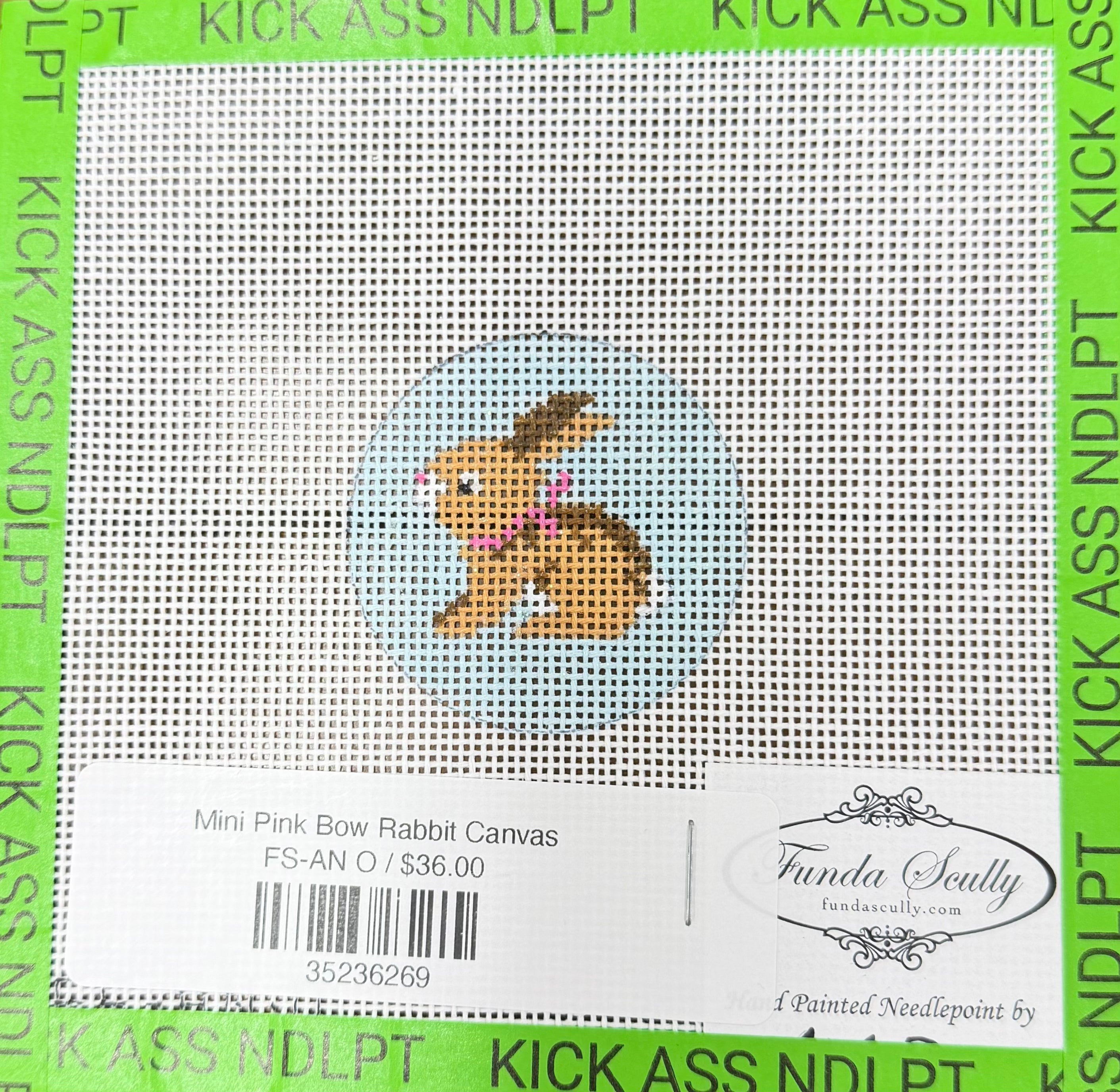 Mini Pink Bow Rabbit Canvas