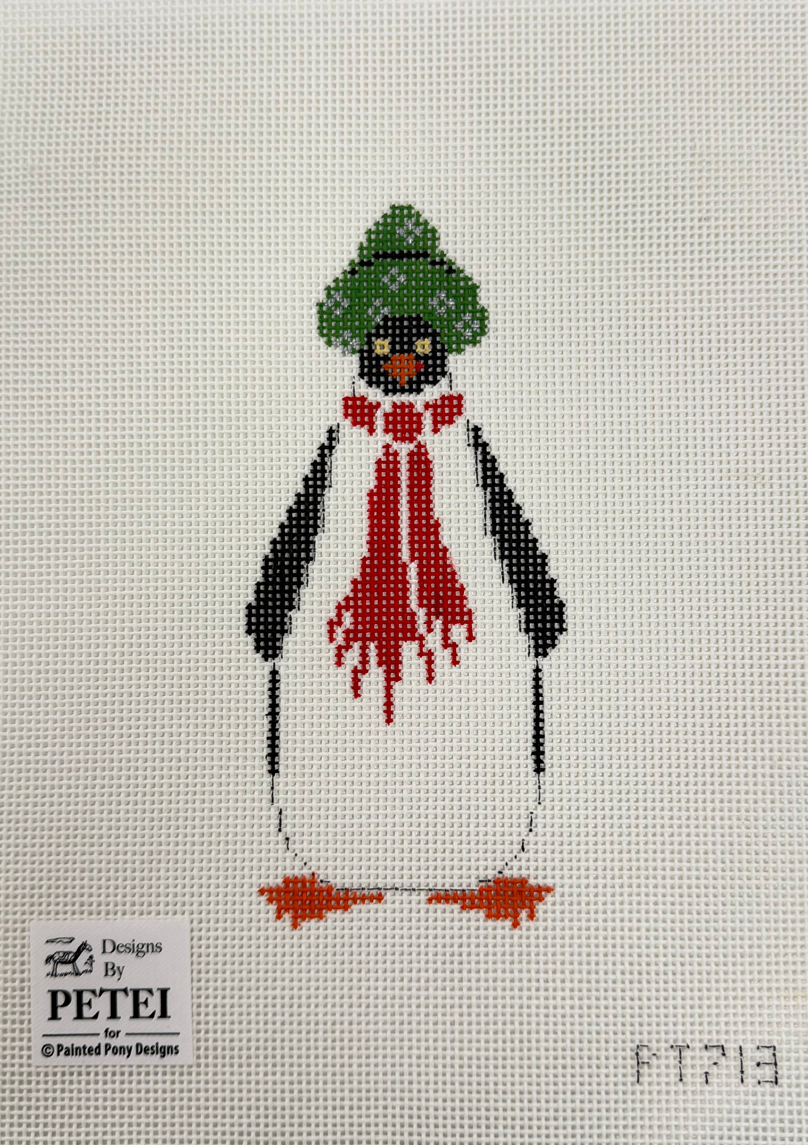 Penguin with Scarf and Hat Canvas