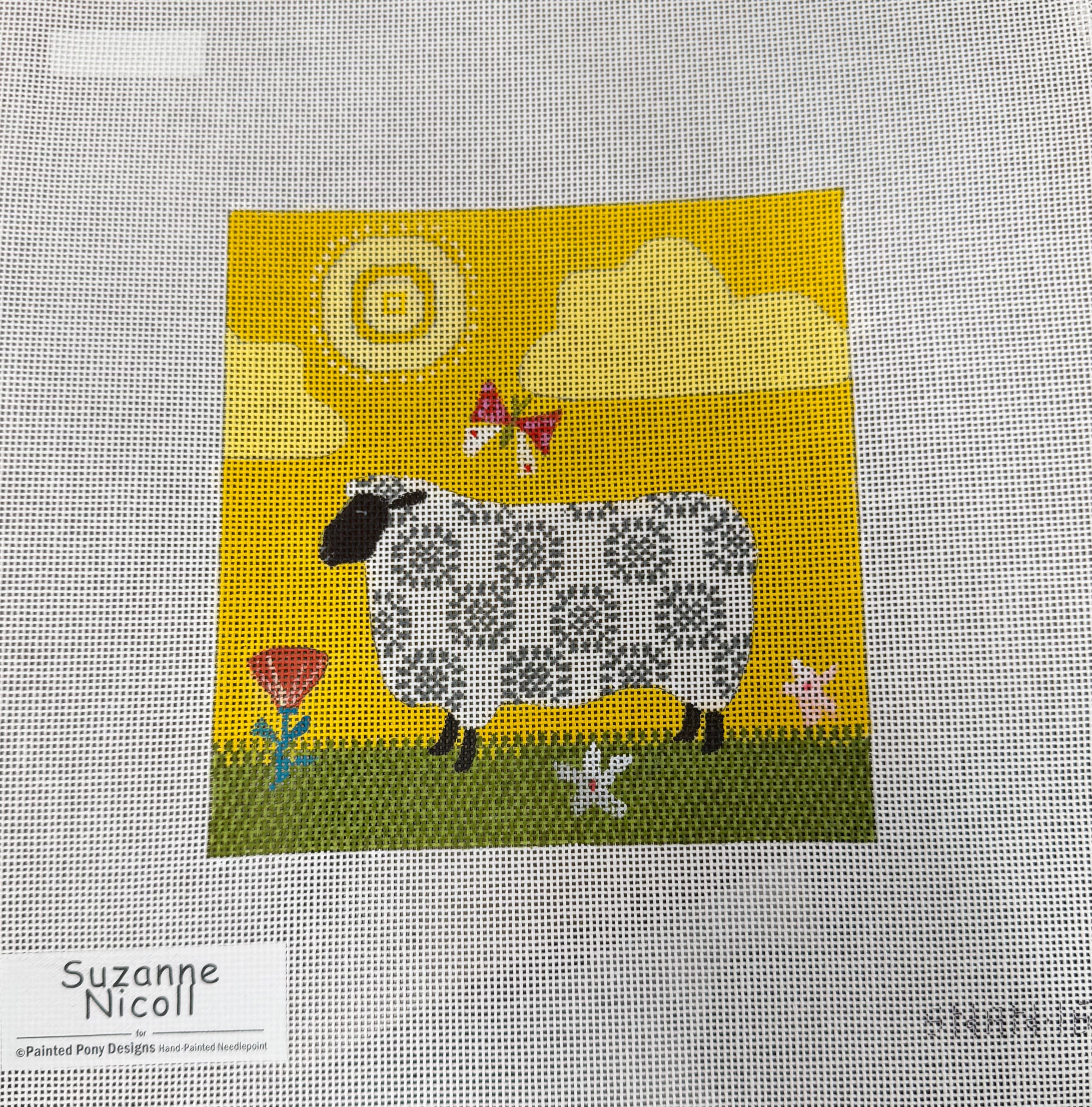 Spring Sheep with Butterfly Canvas