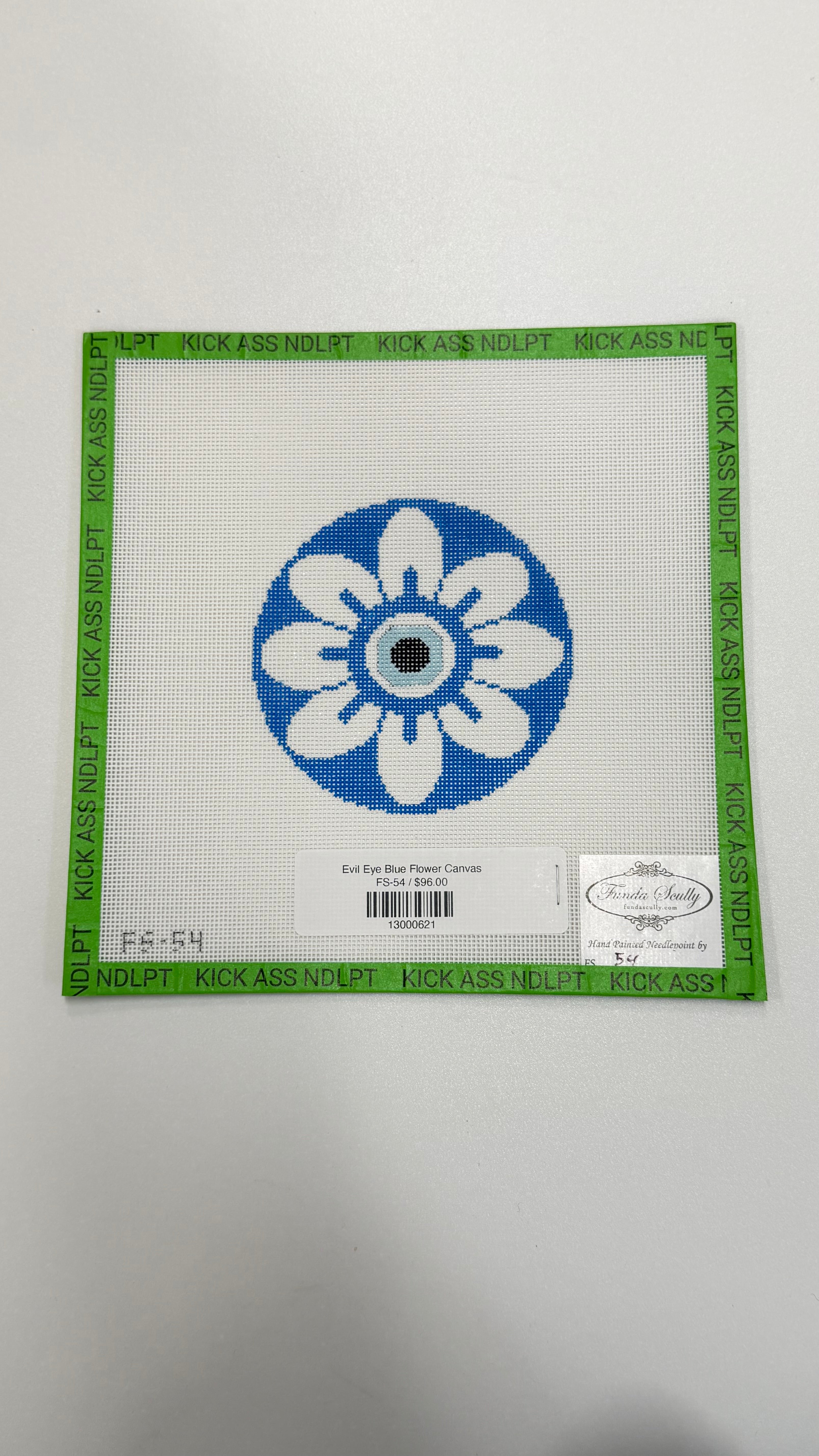 Evil Eye Blue Flower Canvas