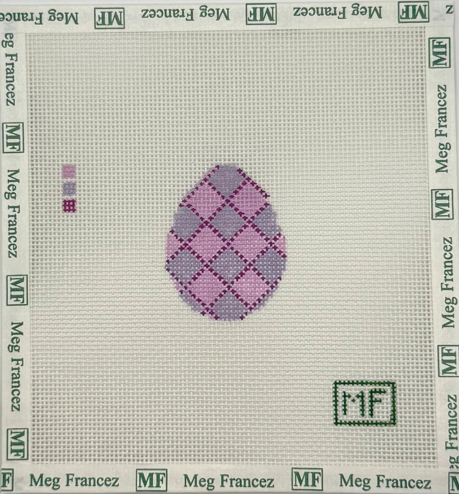 Purple Checkered Egg Mini Canvas