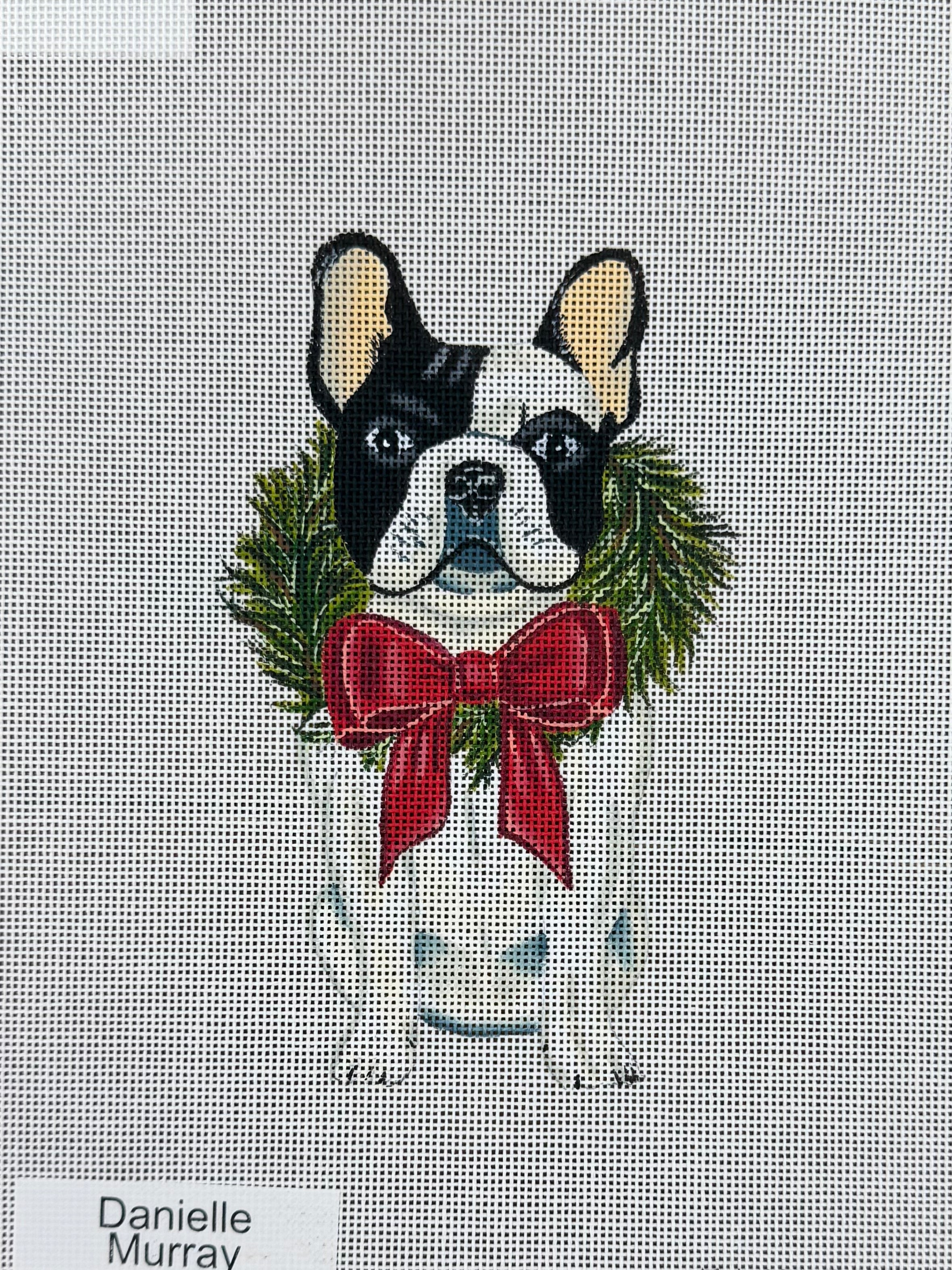 Christmas Frenchie Dog Canvas