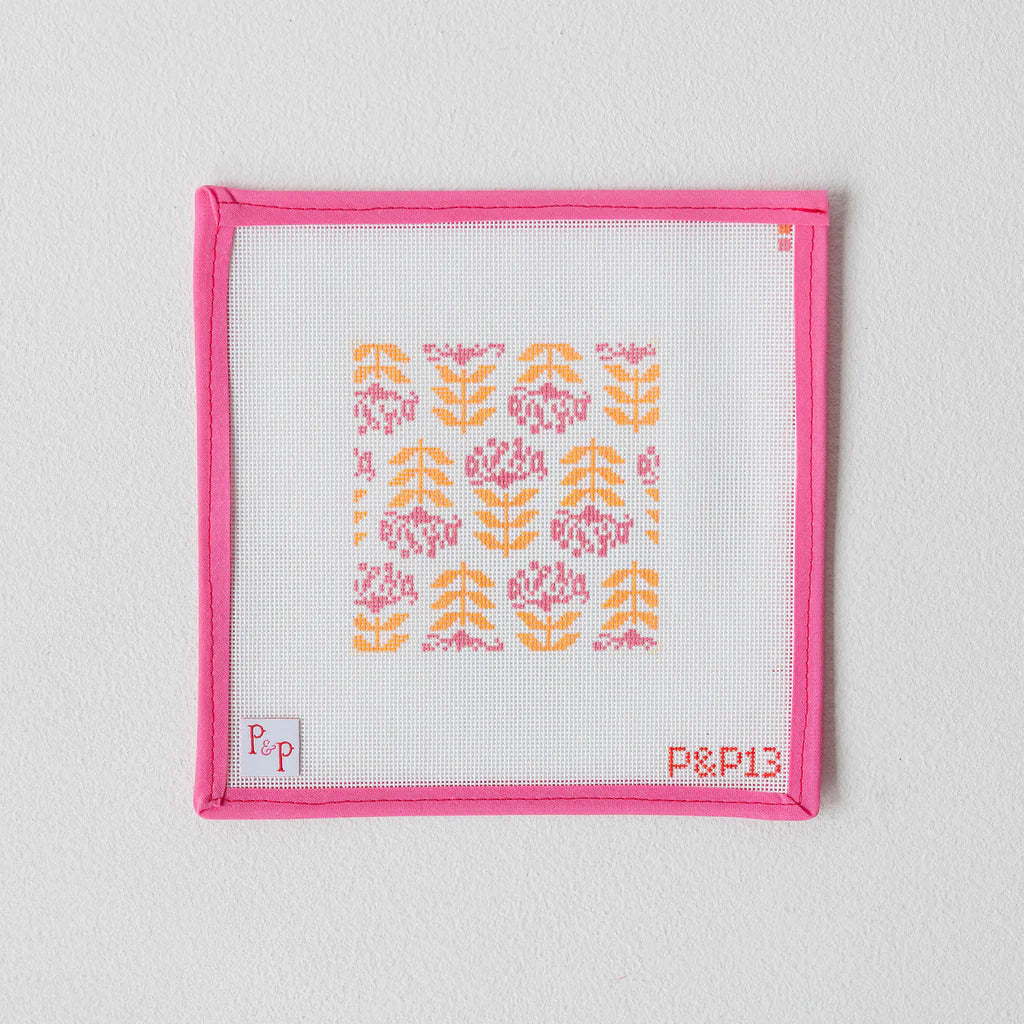 Blocked Begonia Coaster