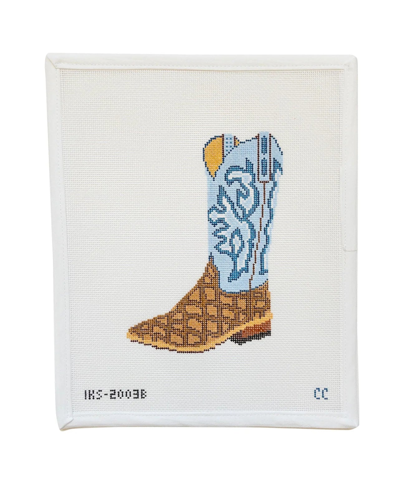 Blue Cowboy Boot Ornament Canvas