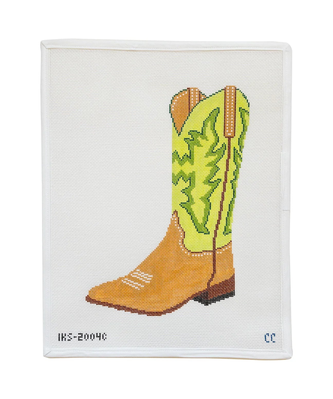 Large Green Cowboy Boot Canvas