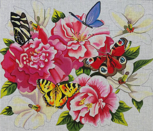 Butterfly + Floral Canvas 18.25x16.25 13M