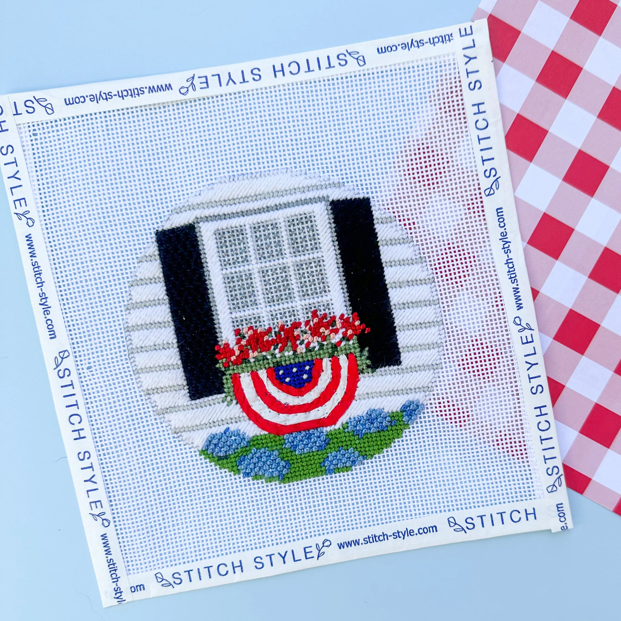 Patriotic Window with Bunting Canvas