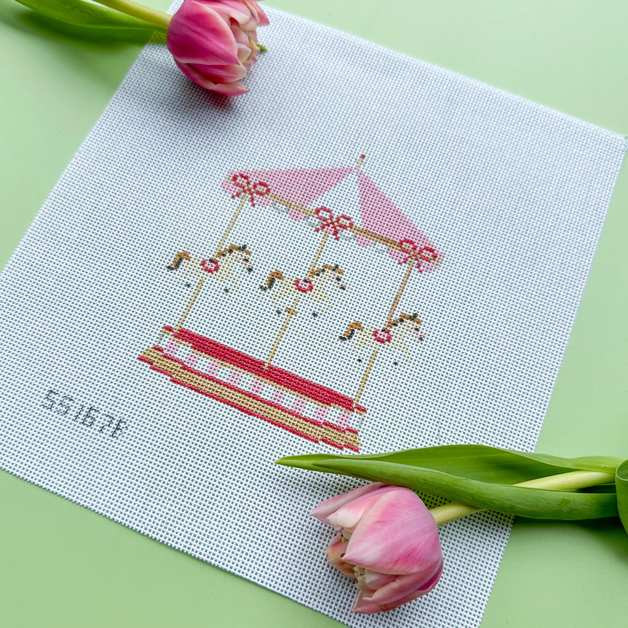 Pink Carousel Series Needlepoint Canvases