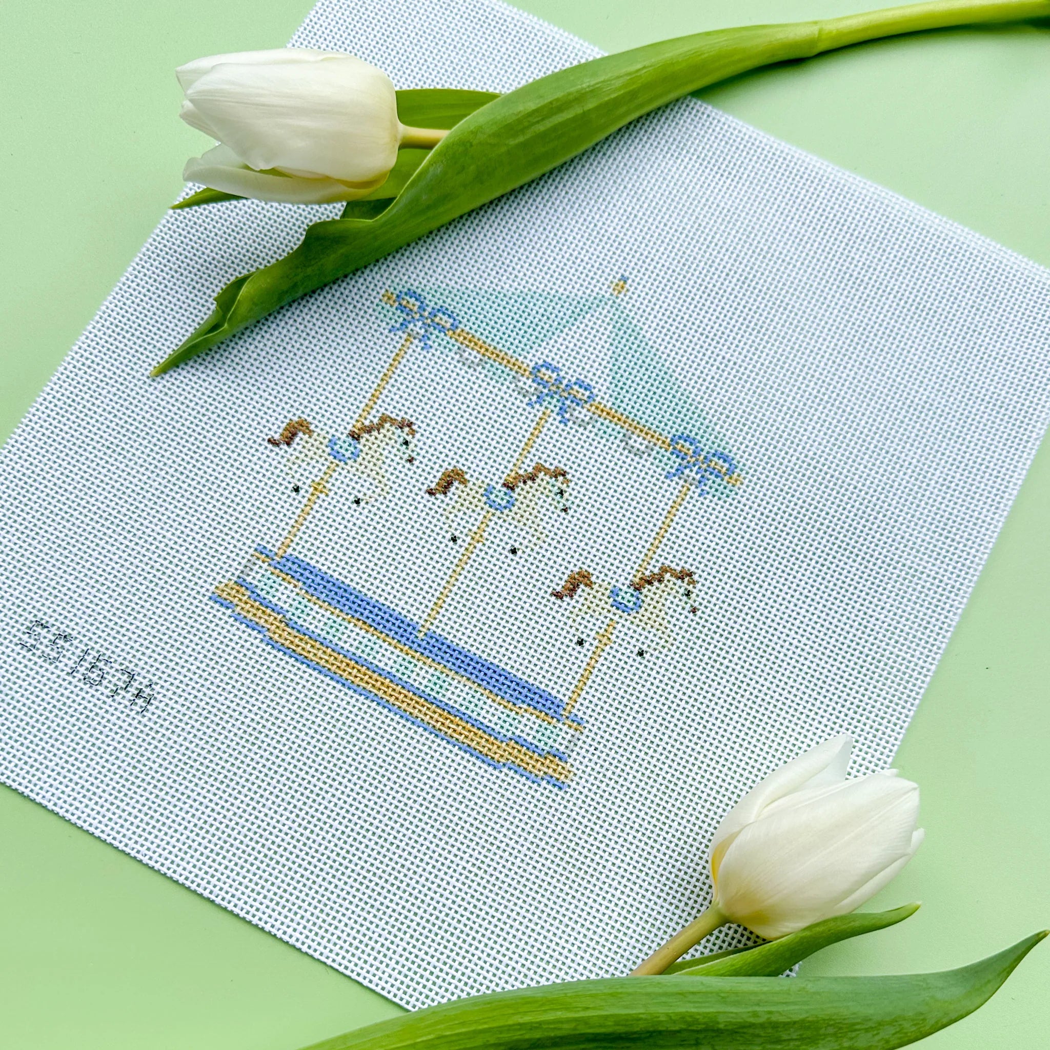 Blue Carousel Series Needlepoint Canvases