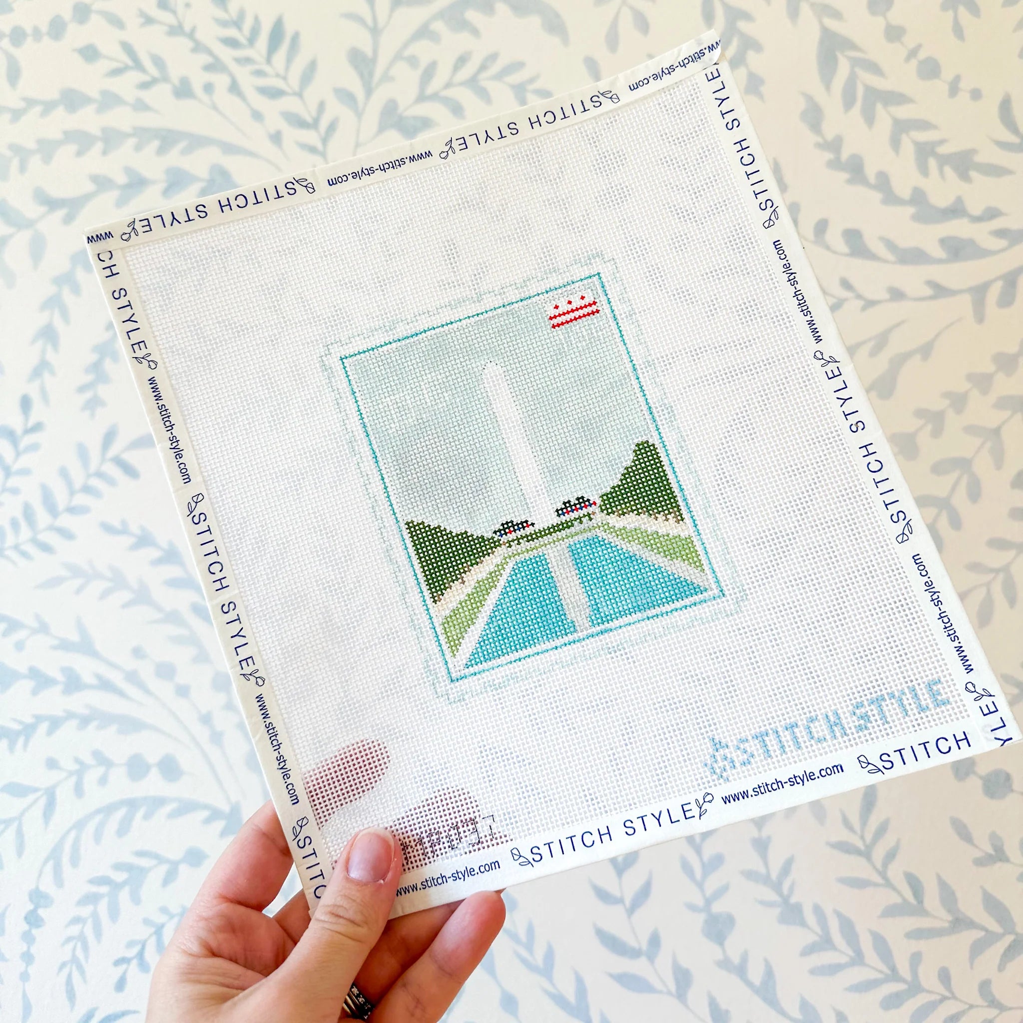 Washington DC 18 Mesh Travel Stamp Needlepoint Canvas