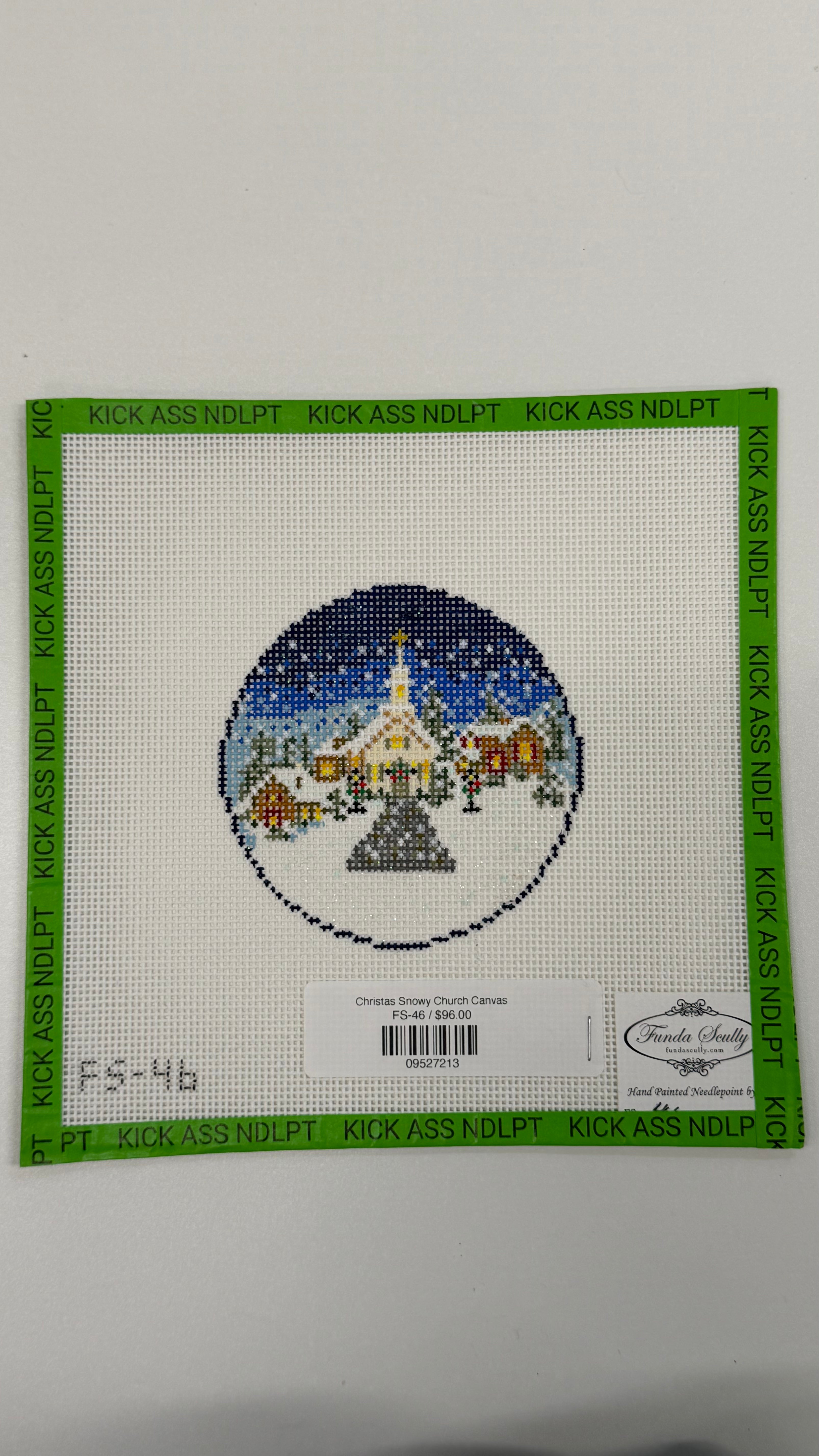 Christmas Snowy Church Canvas