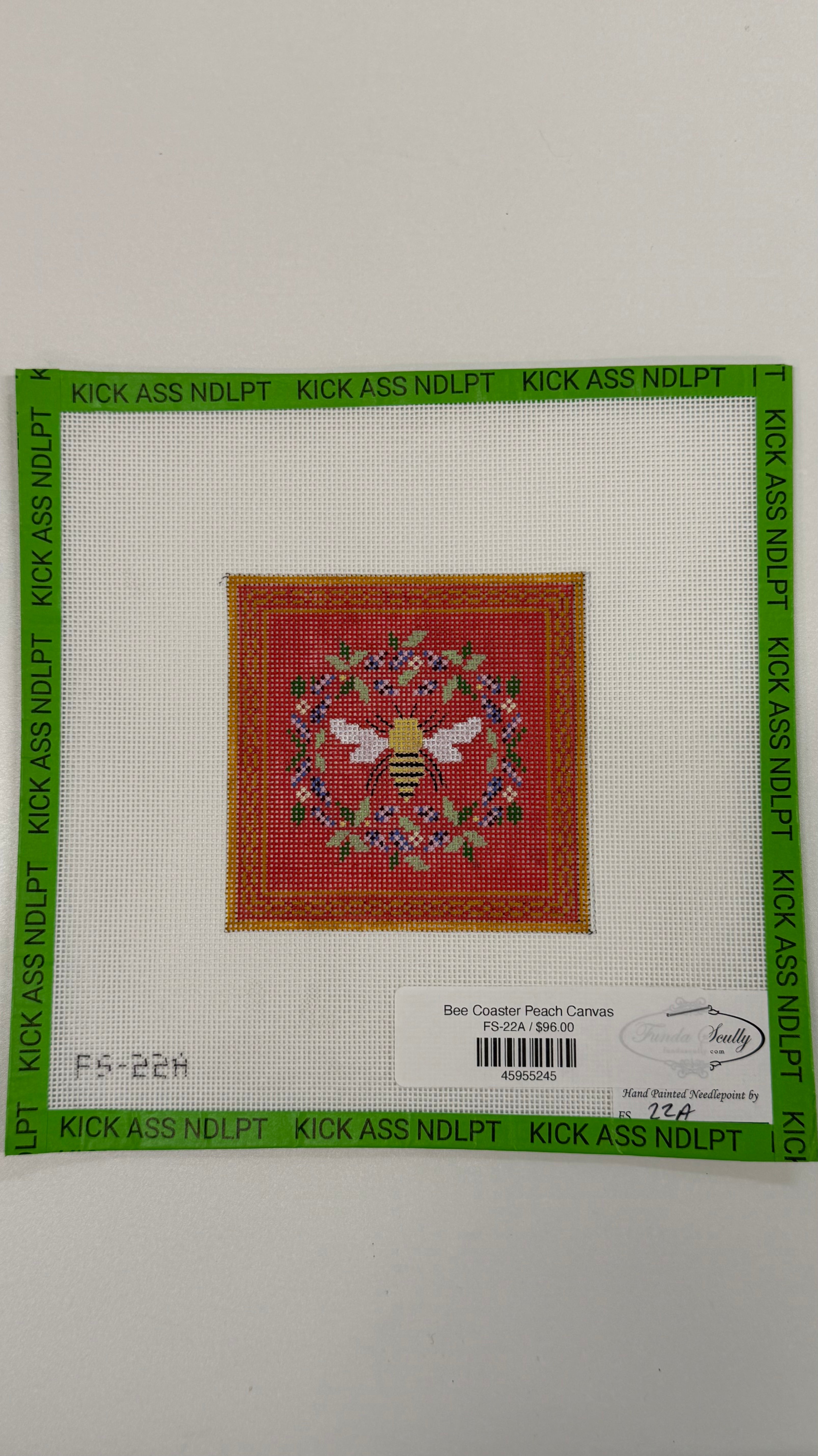 Bee Coaster Peach Canvas
